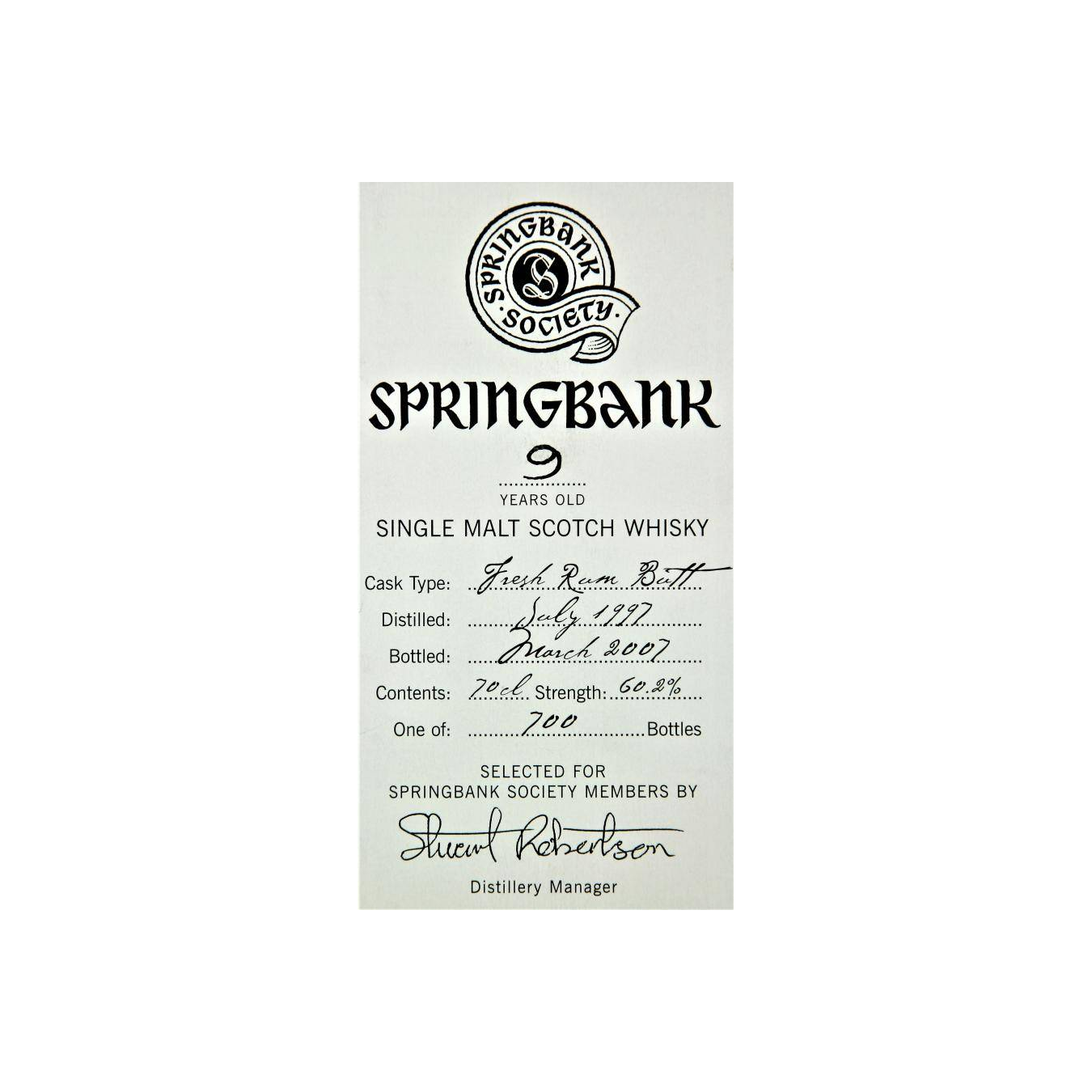 Springbank 1997 9 Years Single Malt Whisky 3