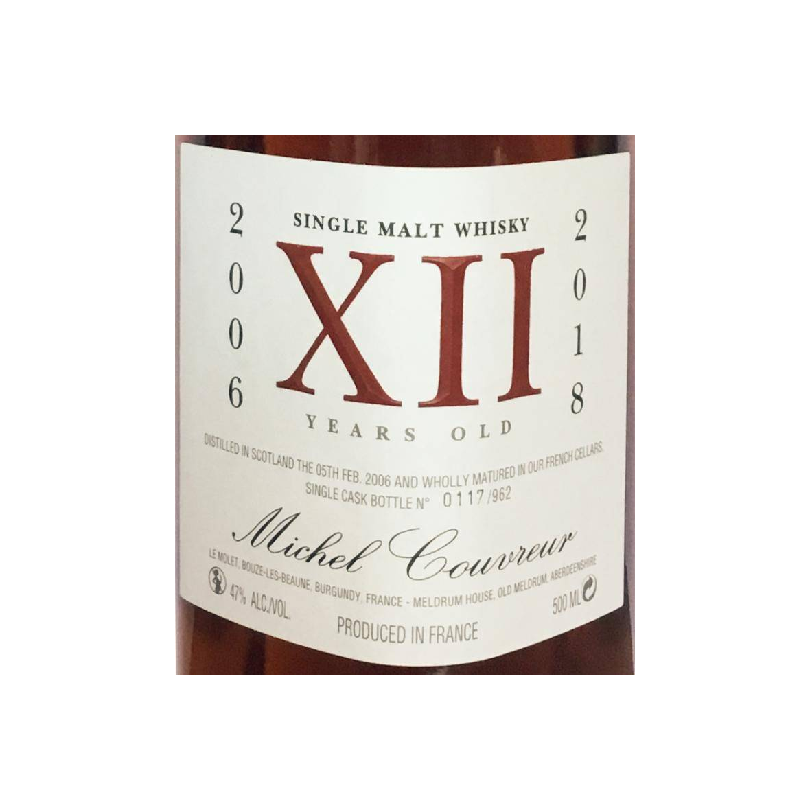 Michel Couvreur 2006 12 Years Single Malt Whisky 2