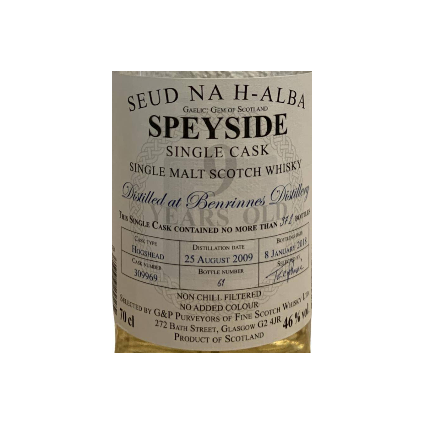 Benrinnes 2009 9 Years Single Malt Whisky 2