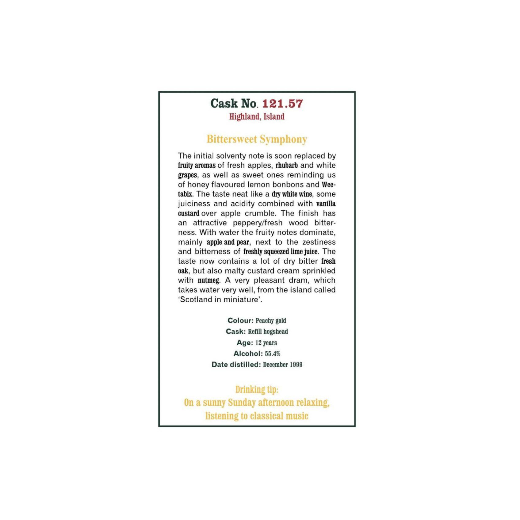 The Scotch Malt Whisky Society 1999 12 Years Single Malt Whisky