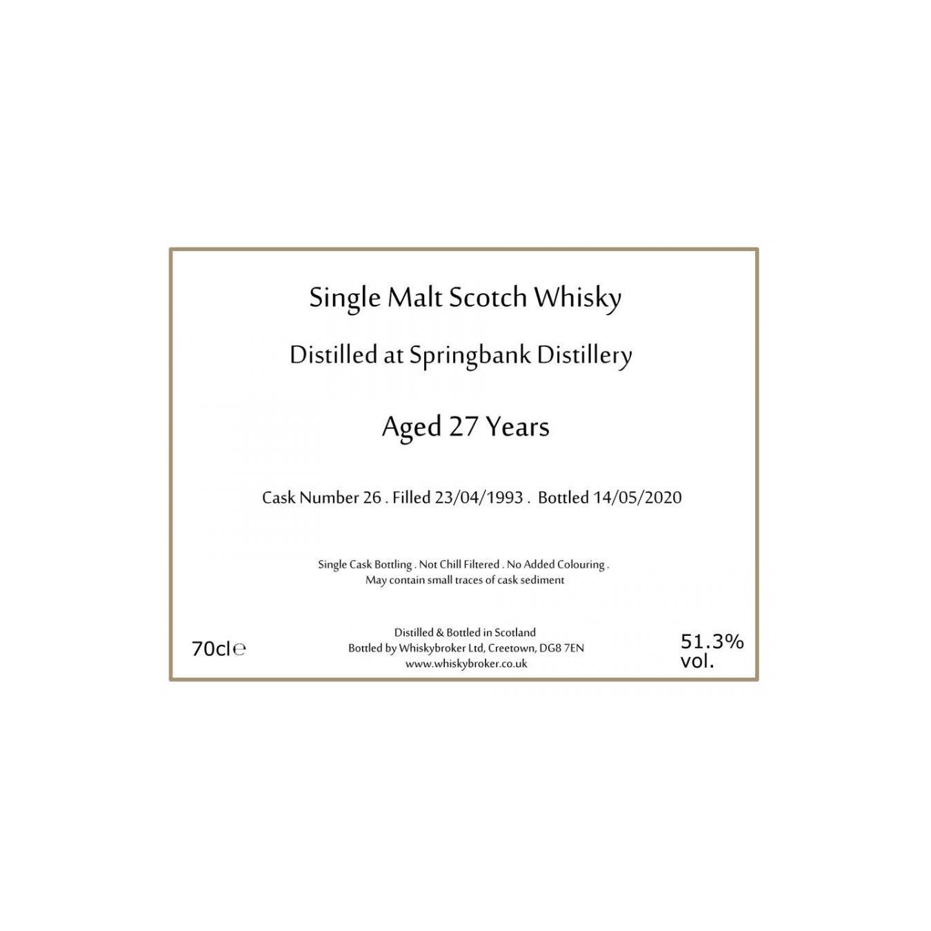 Springbank 1993 27 Years Single Malt Whisky 2