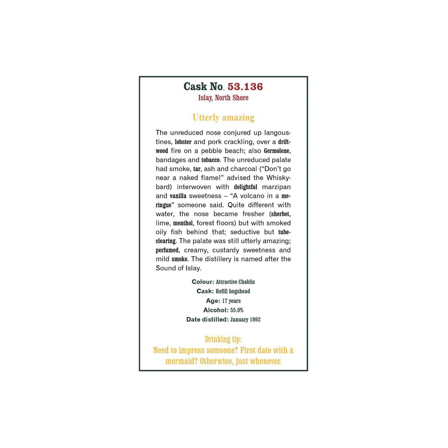 The Scotch Malt Whisky Society 1992 17 Years Single Malt Whisky