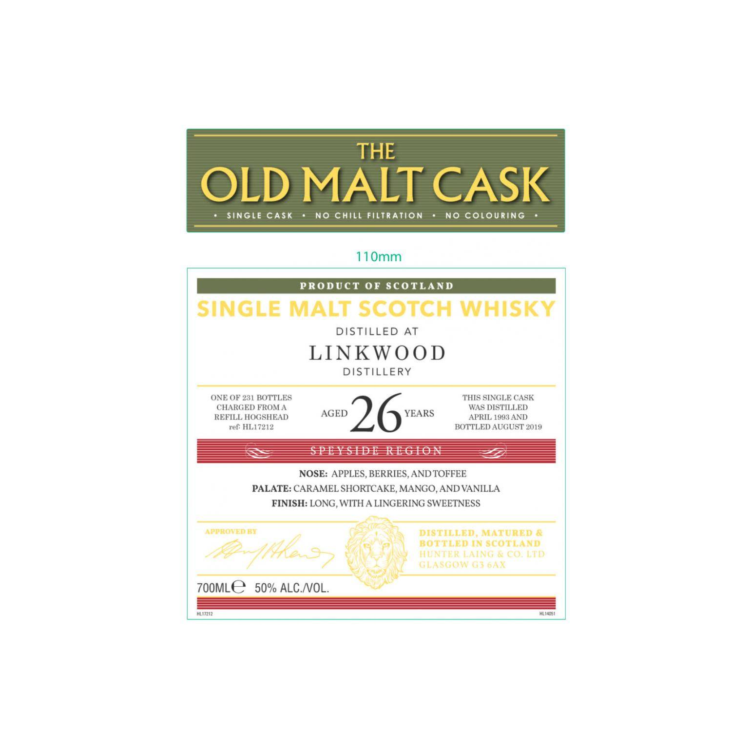 Linkwood Old Malt Cask 1993 26 Years Single Malt Whisky 2
