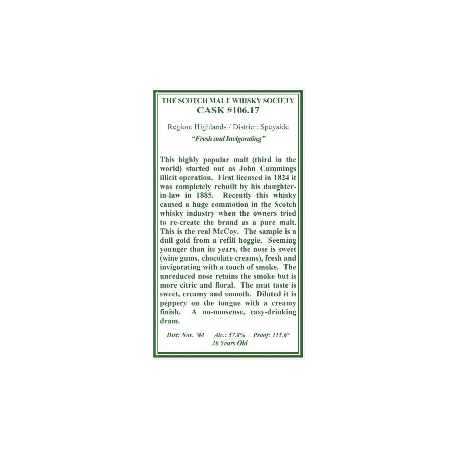 The Scotch Malt Whisky Society 1984 27 Years Single Malt Whisky