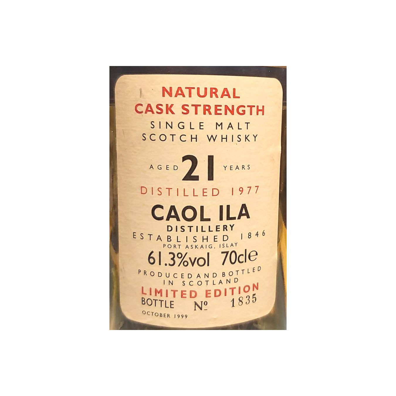 Caol Ila 1977 21 Years Single Malt Whisky 2