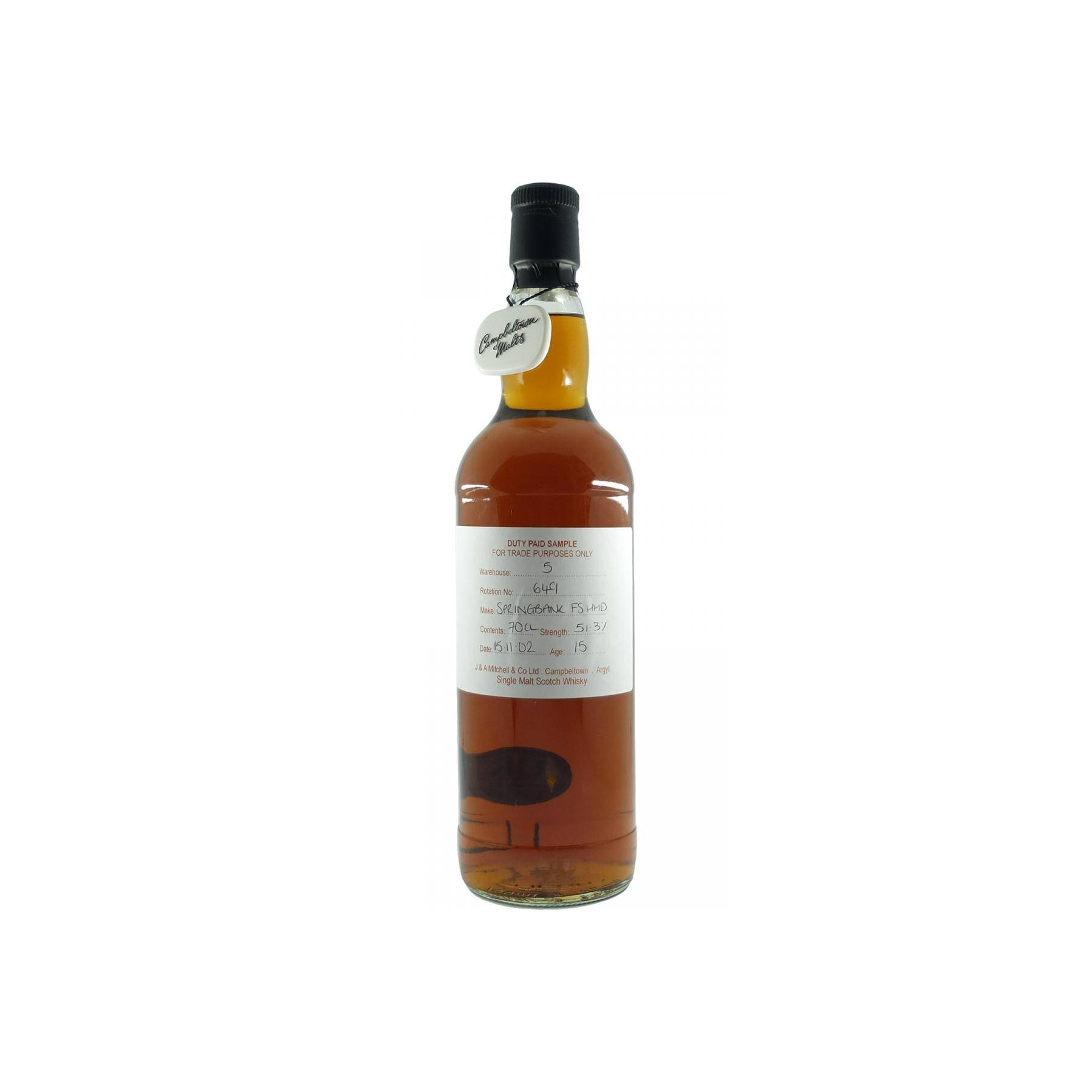 Springbank Duty Paid Sample - For Trade Purposes Only 2002 15 Years Single Malt Whisky