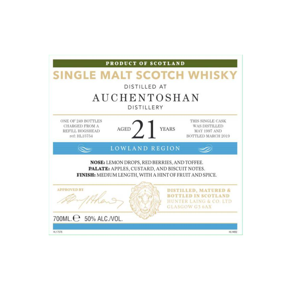 Auchentoshan Old Malt Cask 1997 21 Years Single Malt Whisky 3