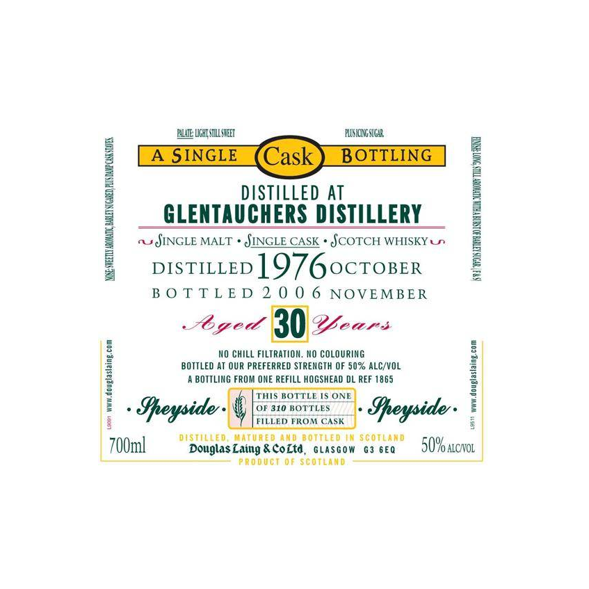 Glentauchers Old Malt Cask 1976 30 Years Single Malt Whisky