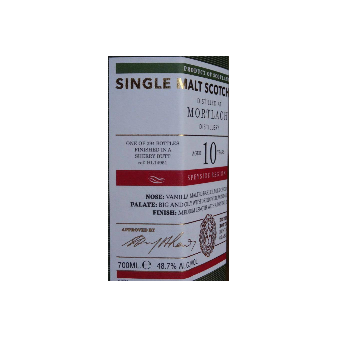 Mortlach Old Malt Cask 2007 10 Years Single Malt Whisky 2