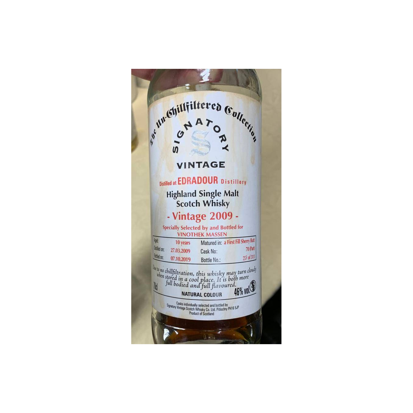 Edradour The Un-Chillfiltered Collection 2009 10 Years Single Malt Whisky