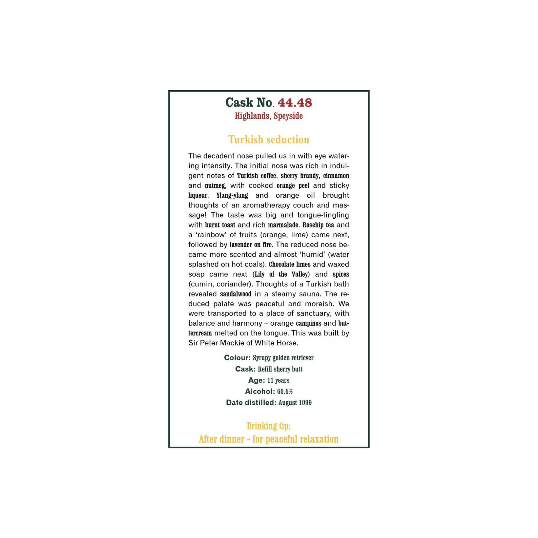 The Scotch Malt Whisky Society 1999 11 Years Single Malt Whisky
