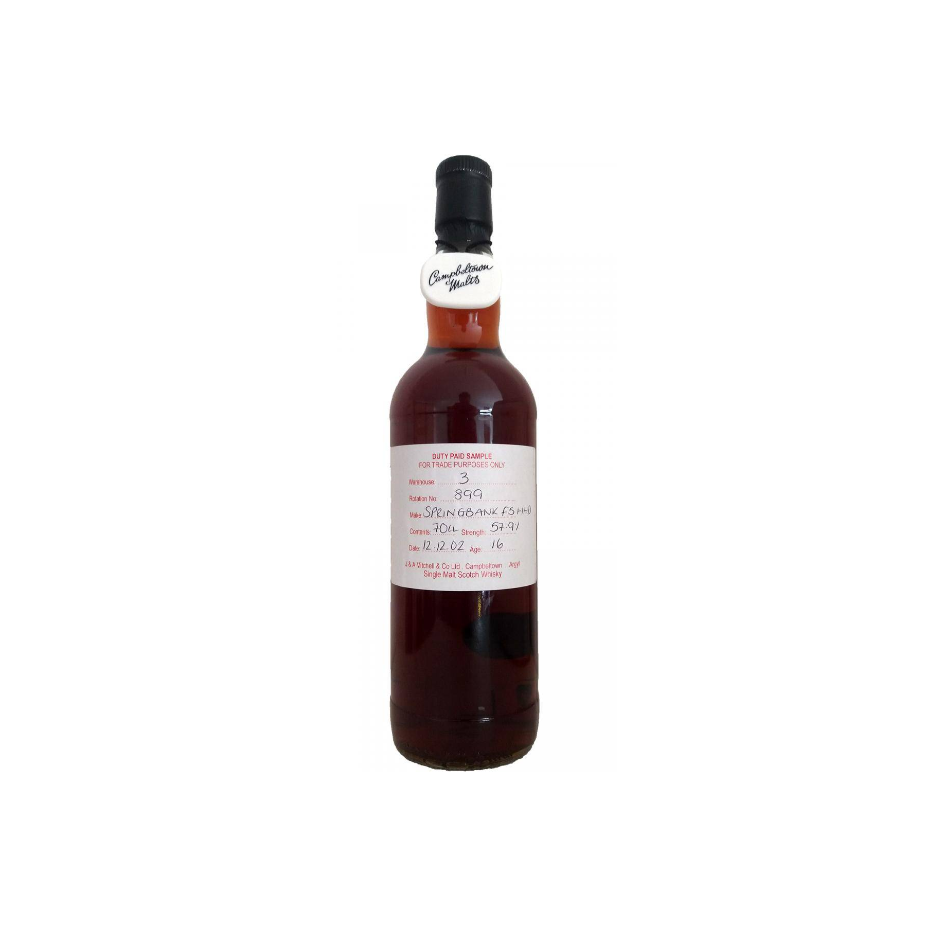 Springbank Duty Paid Sample - For Trade Purposes Only 2002 16 Years Single Malt Whisky
