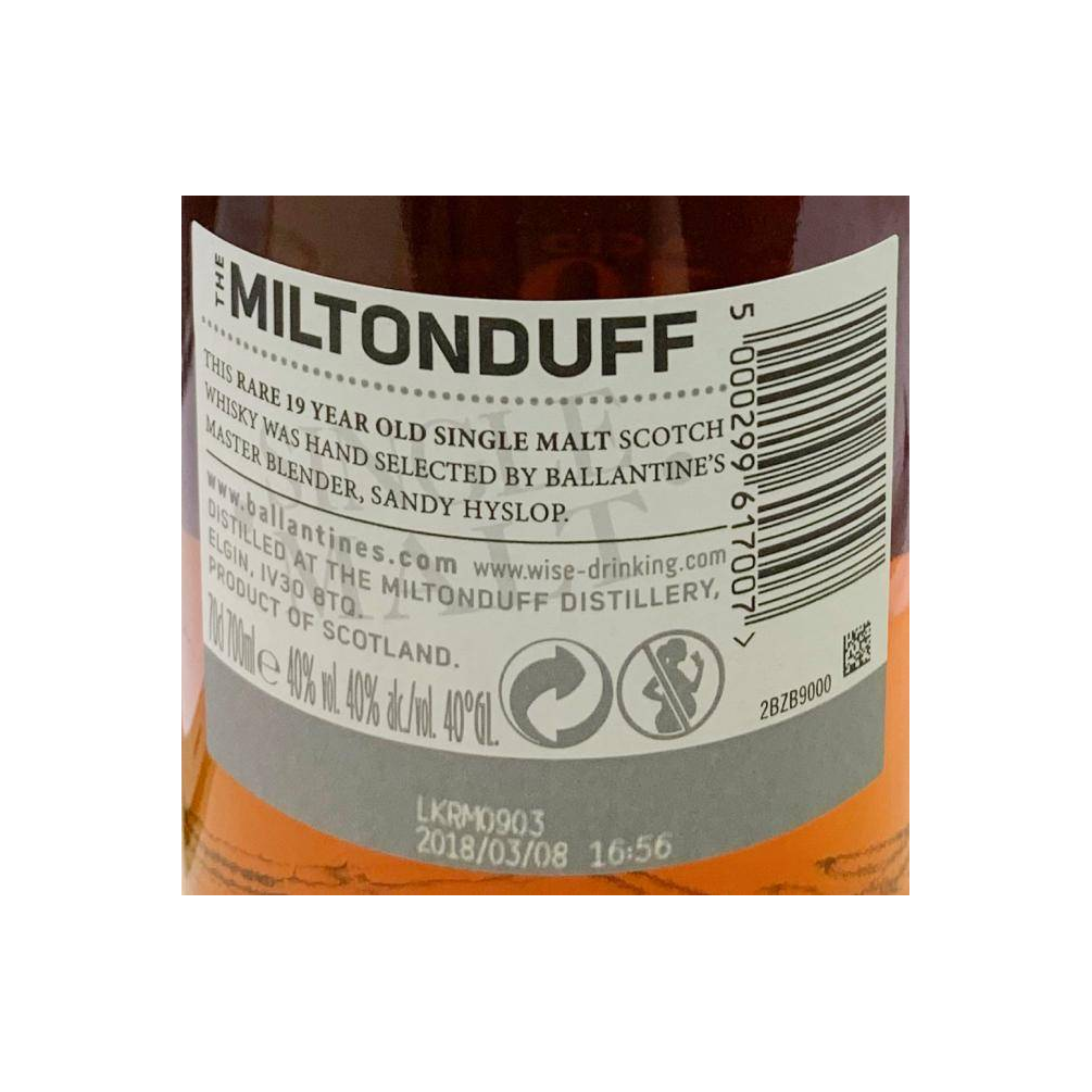 Miltonduff 19 Years Single Malt Whisky 2