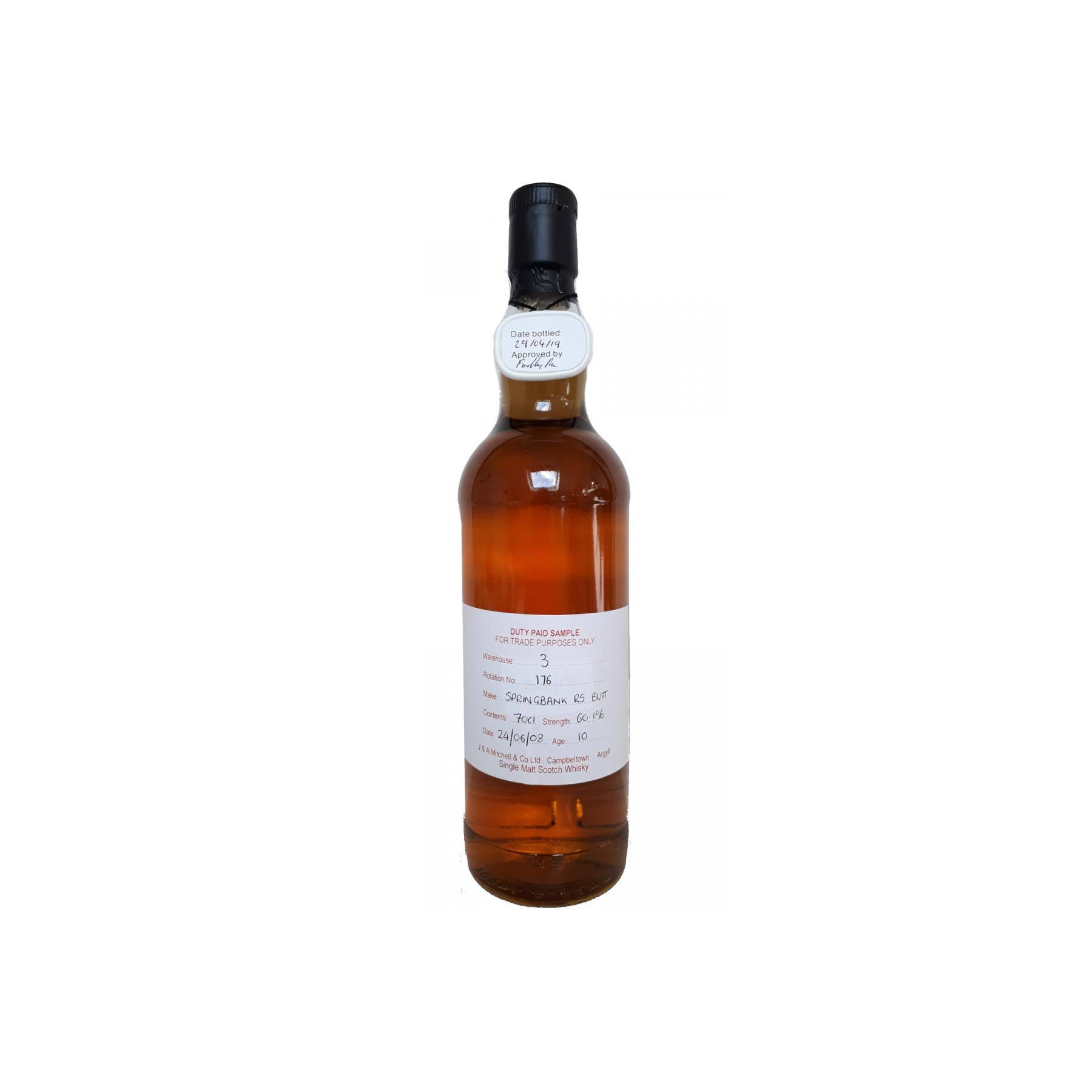 Springbank Duty Paid Sample - For Trade Purposes Only 2008 10 Years Single Malt Whisky