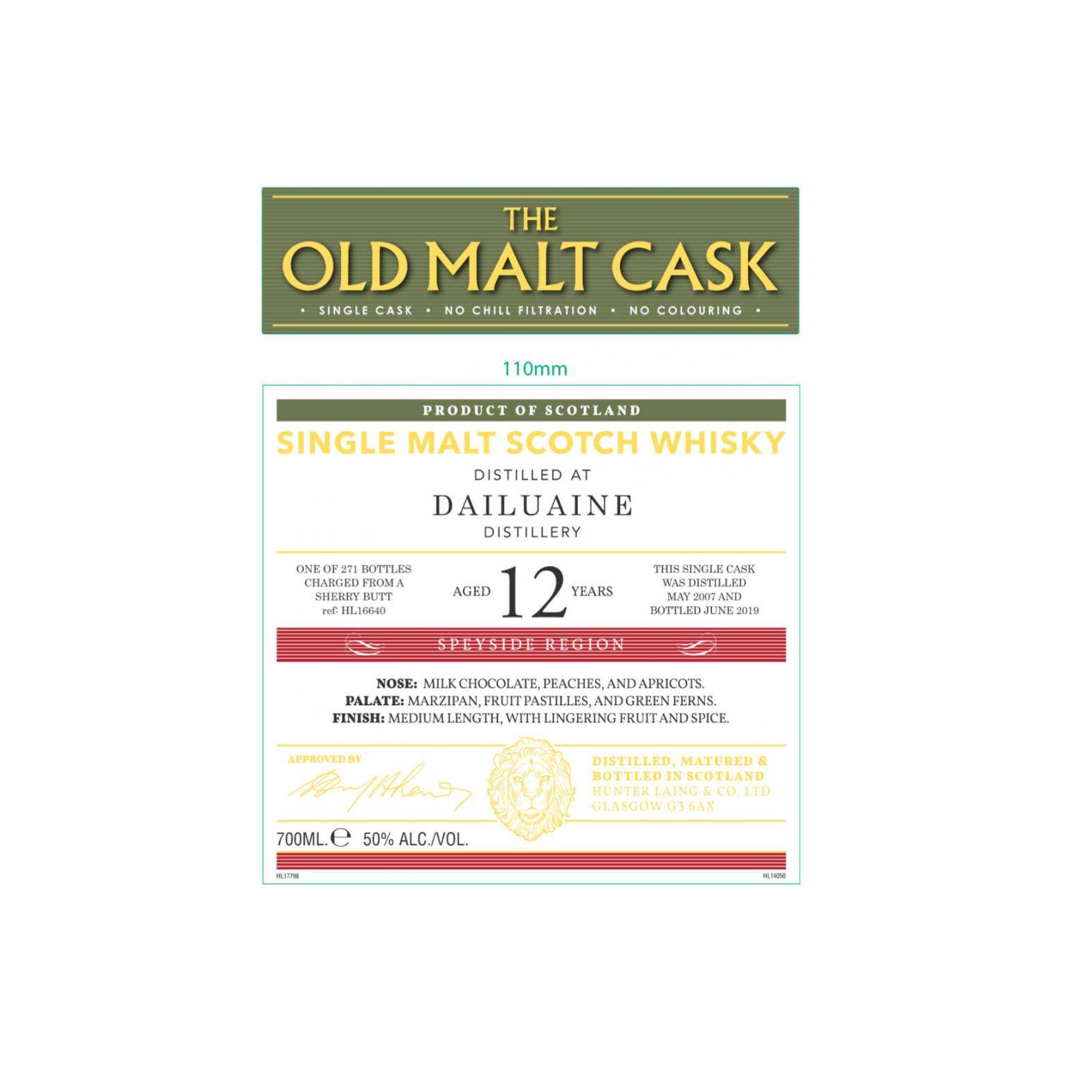 Dailuaine Old Malt Cask 2007 12 Years Single Malt Whisky 3