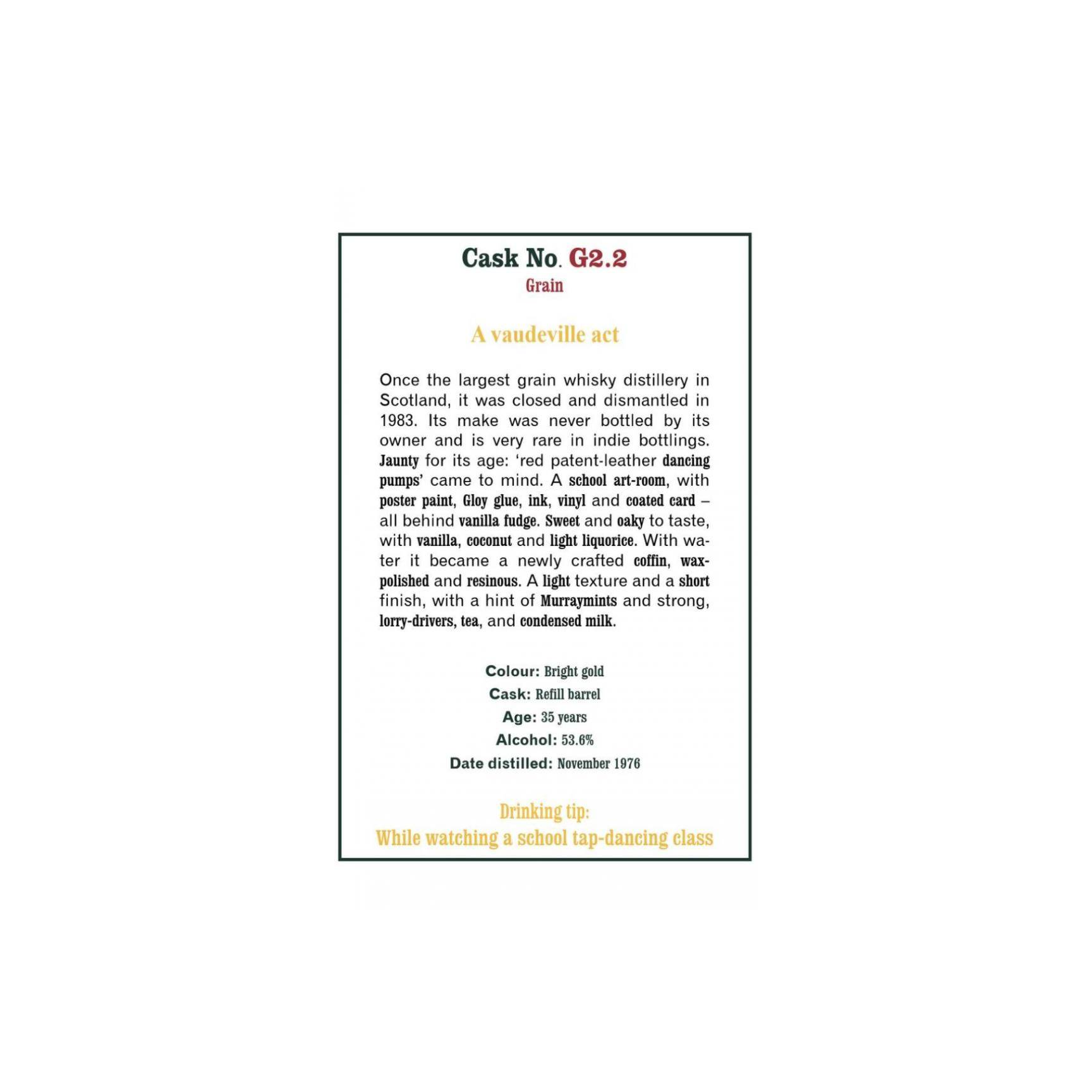 The Scotch Malt Whisky Society 1976 35 Years Single Grain Whisky