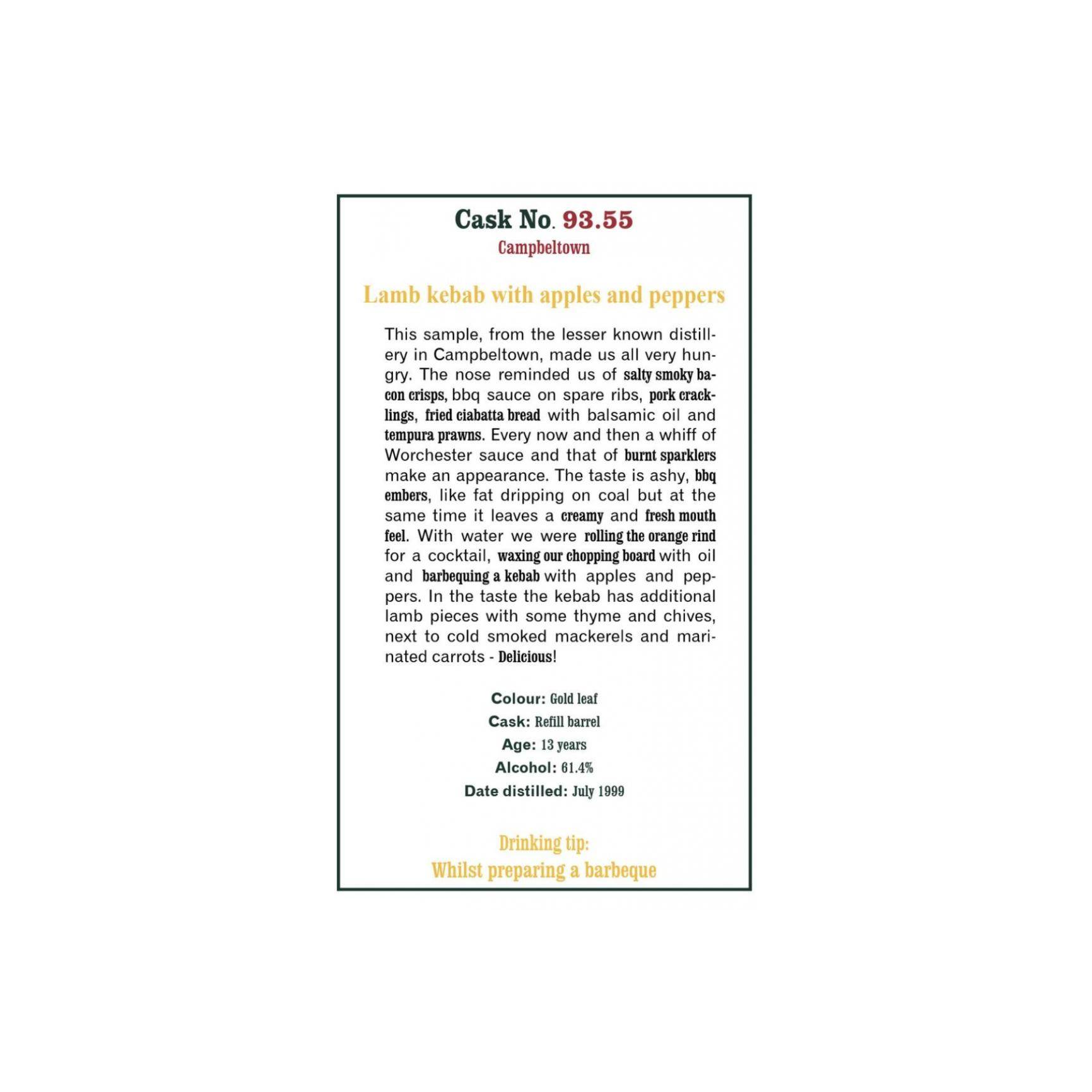 The Scotch Malt Whisky Society 1999 13 Years Single Malt Whisky