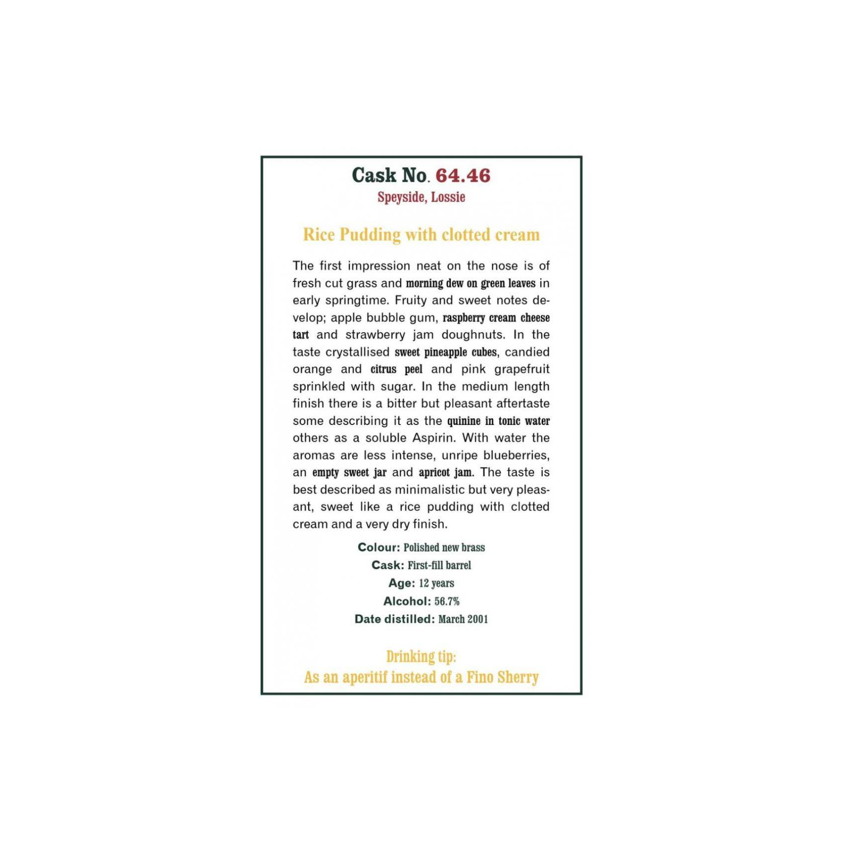 The Scotch Malt Whisky Society 2001 12 Years Single Malt Whisky