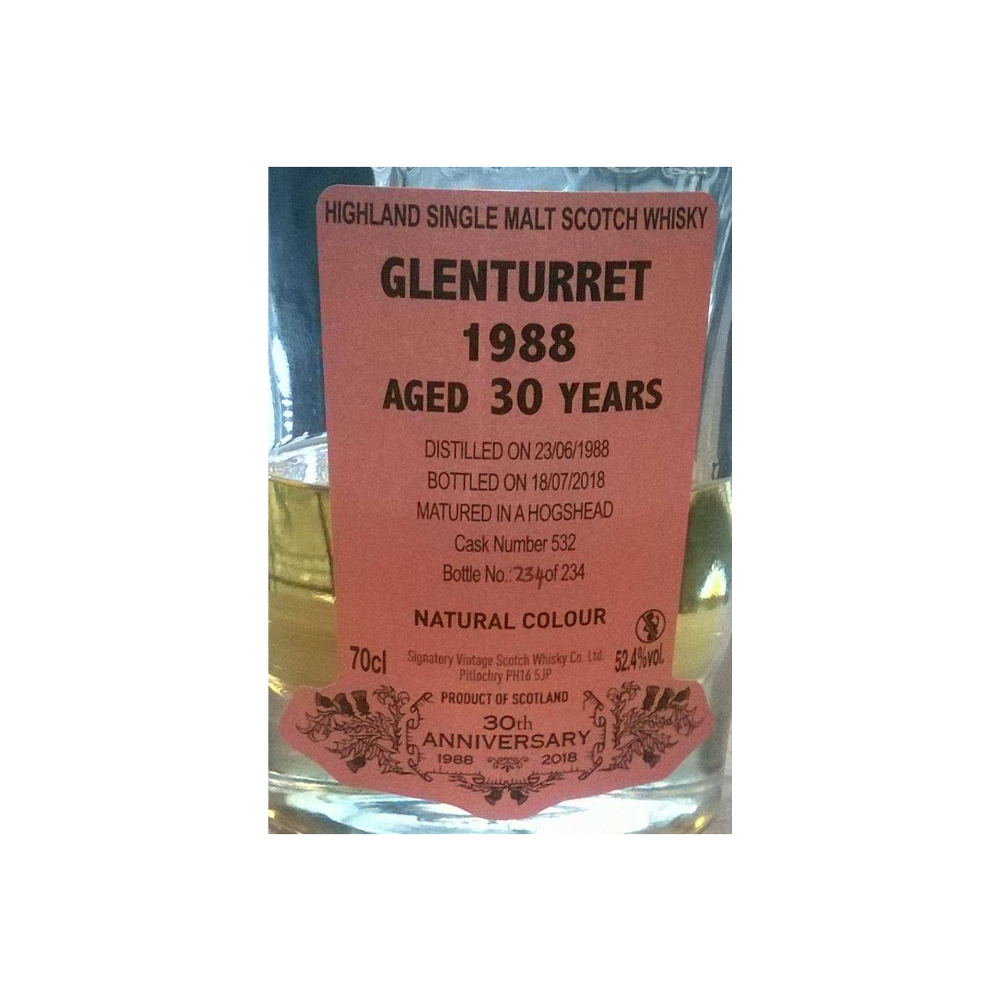 The Glenturret 1988 30 Years Single Malt Whisky 3