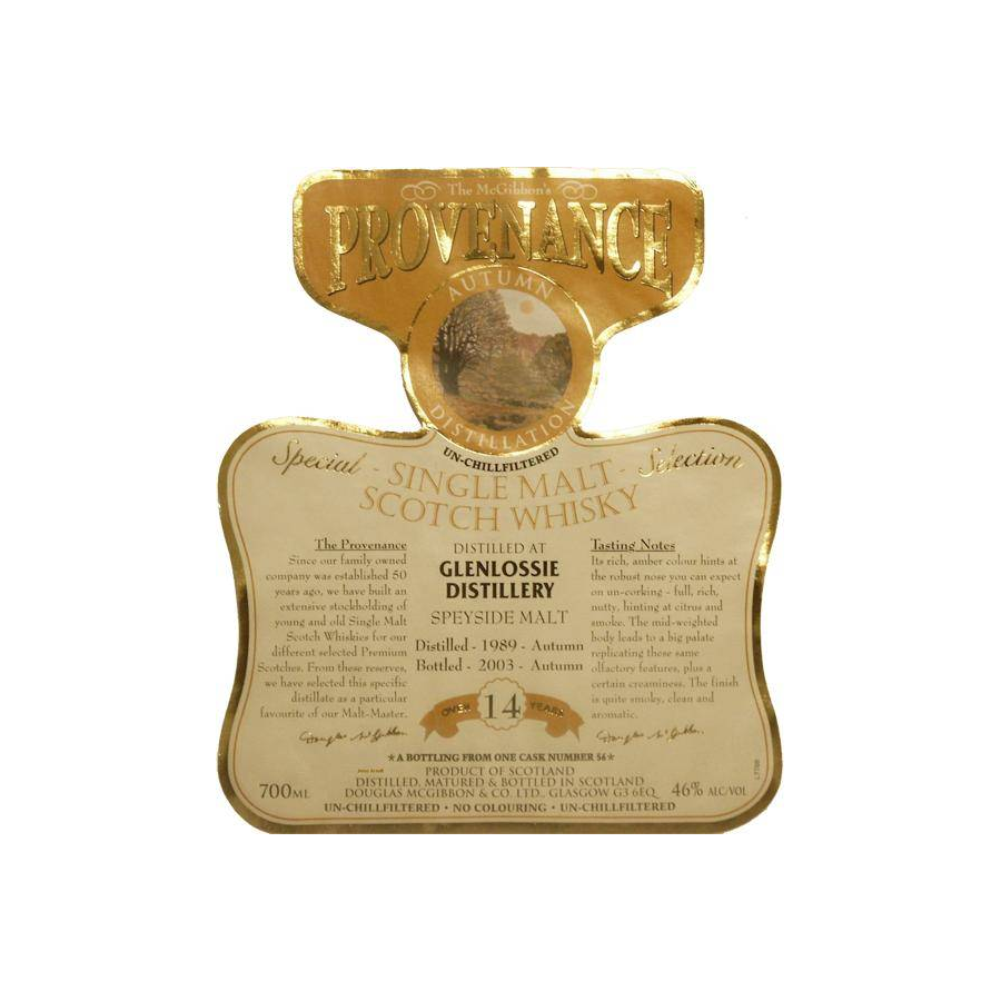 Glenlossie McGibbon's Provenance 1989 14 Years Single Malt Whisky