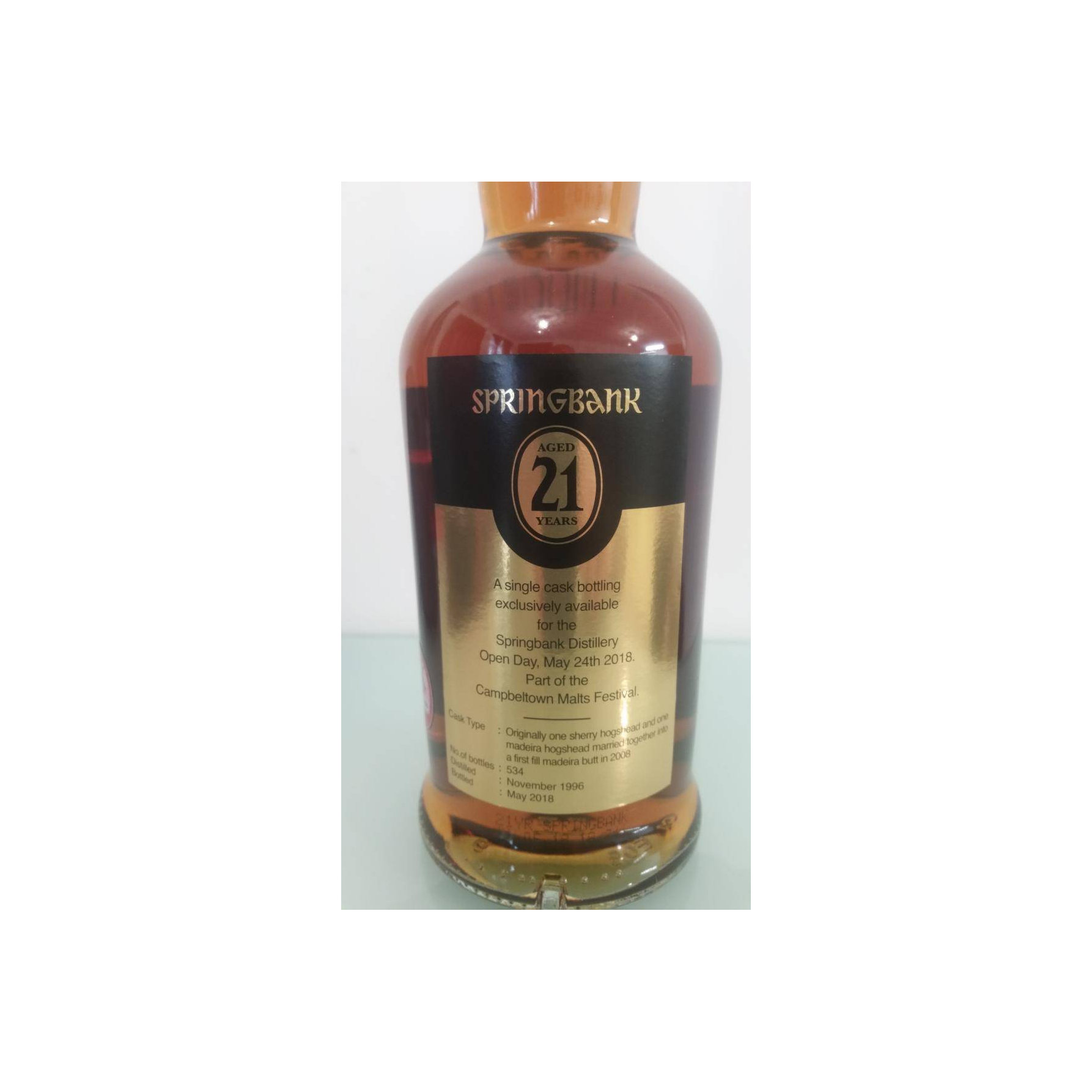 Springbank 1996 21 Years Single Malt Whisky 2