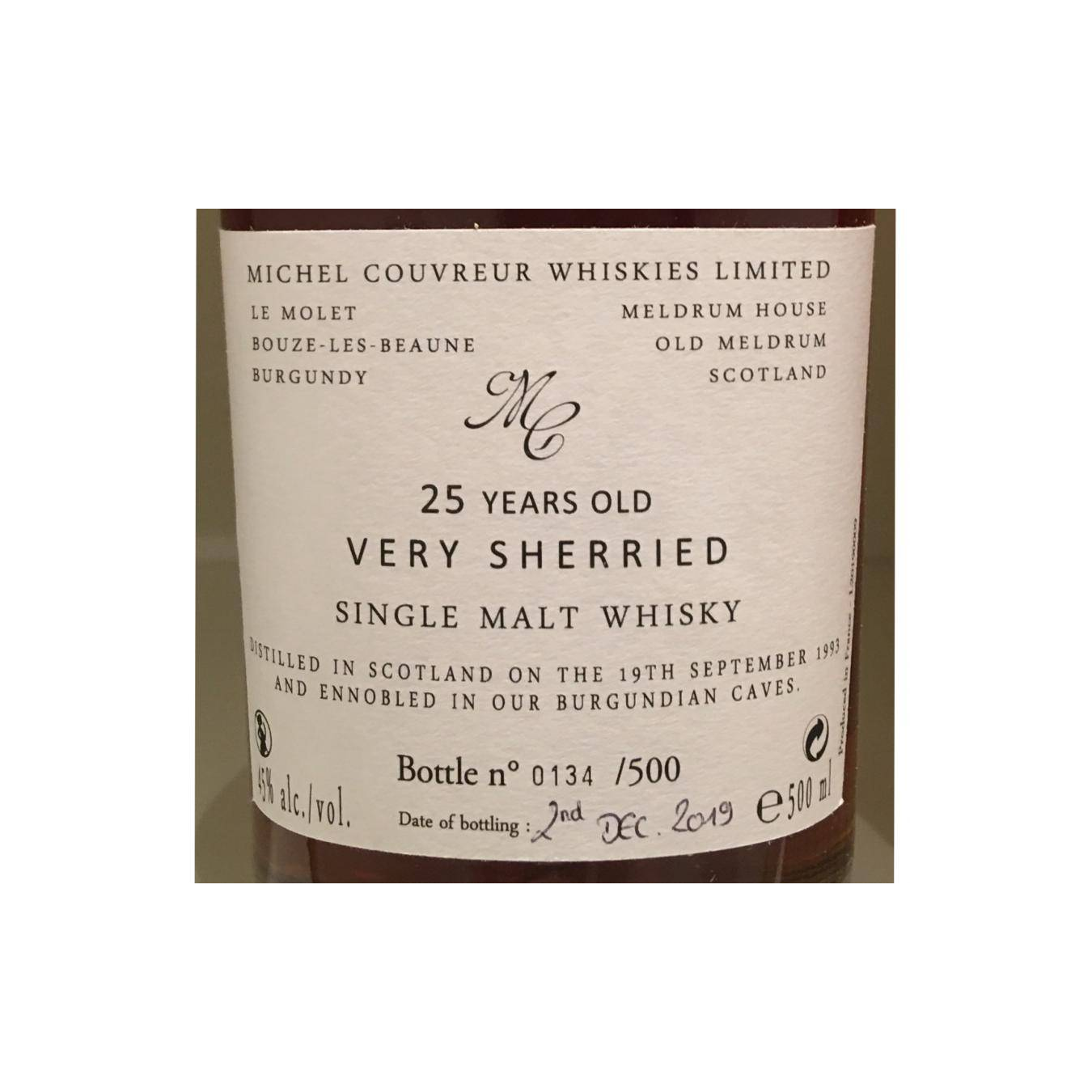 Michel Couvreur 2019 25 Years Single Malt Whisky 3