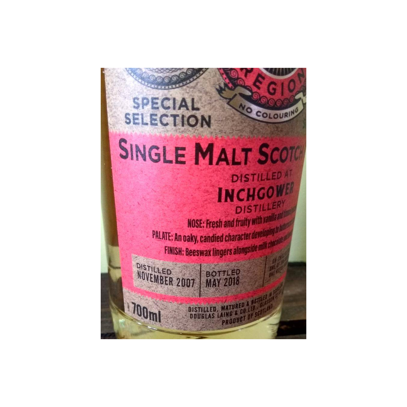 Inchgower 2007 10 Years Single Malt Whisky 3