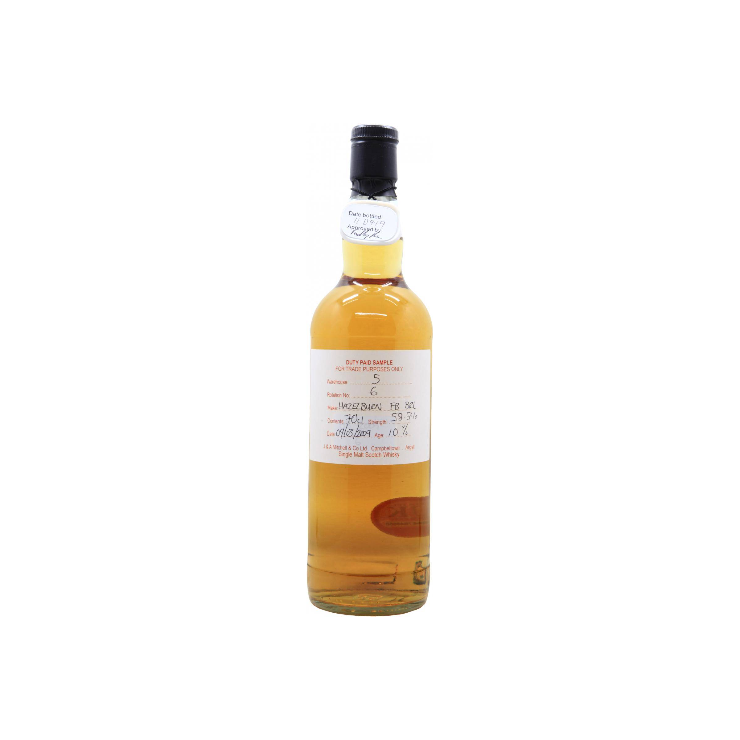 Hazelburn Duty Paid Sample - For Trade Purposes Only 2009 10 Years Single Malt Whisky
