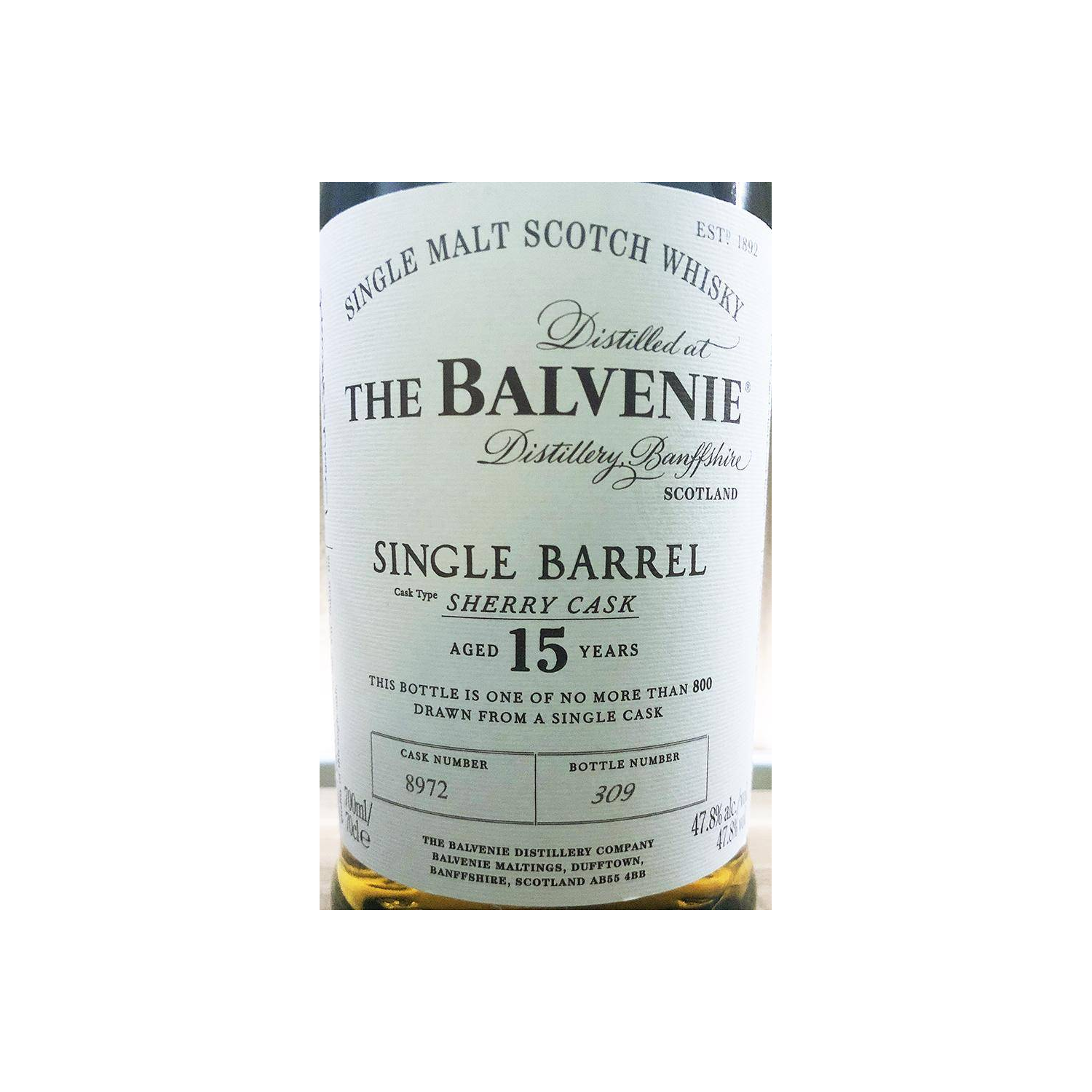 The Balvenie 15 Years Single Malt Whisky