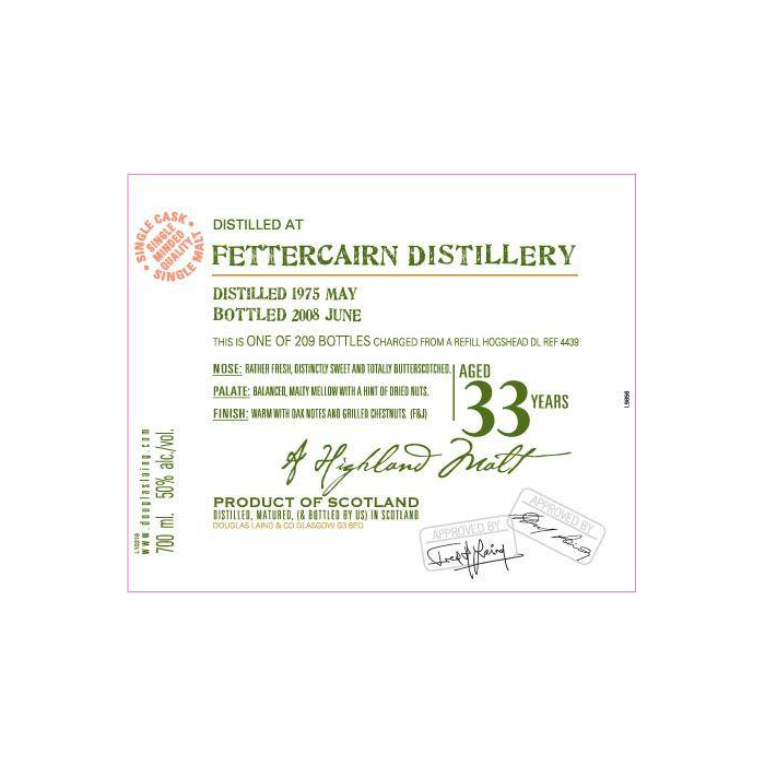 Fettercairn Old Malt Cask 1975 33 Years Single Malt Whisky 2