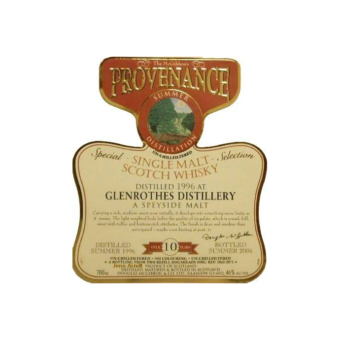 The Glenrothes McGibbon's Provenance 1996 10 Years Single Malt Whisky