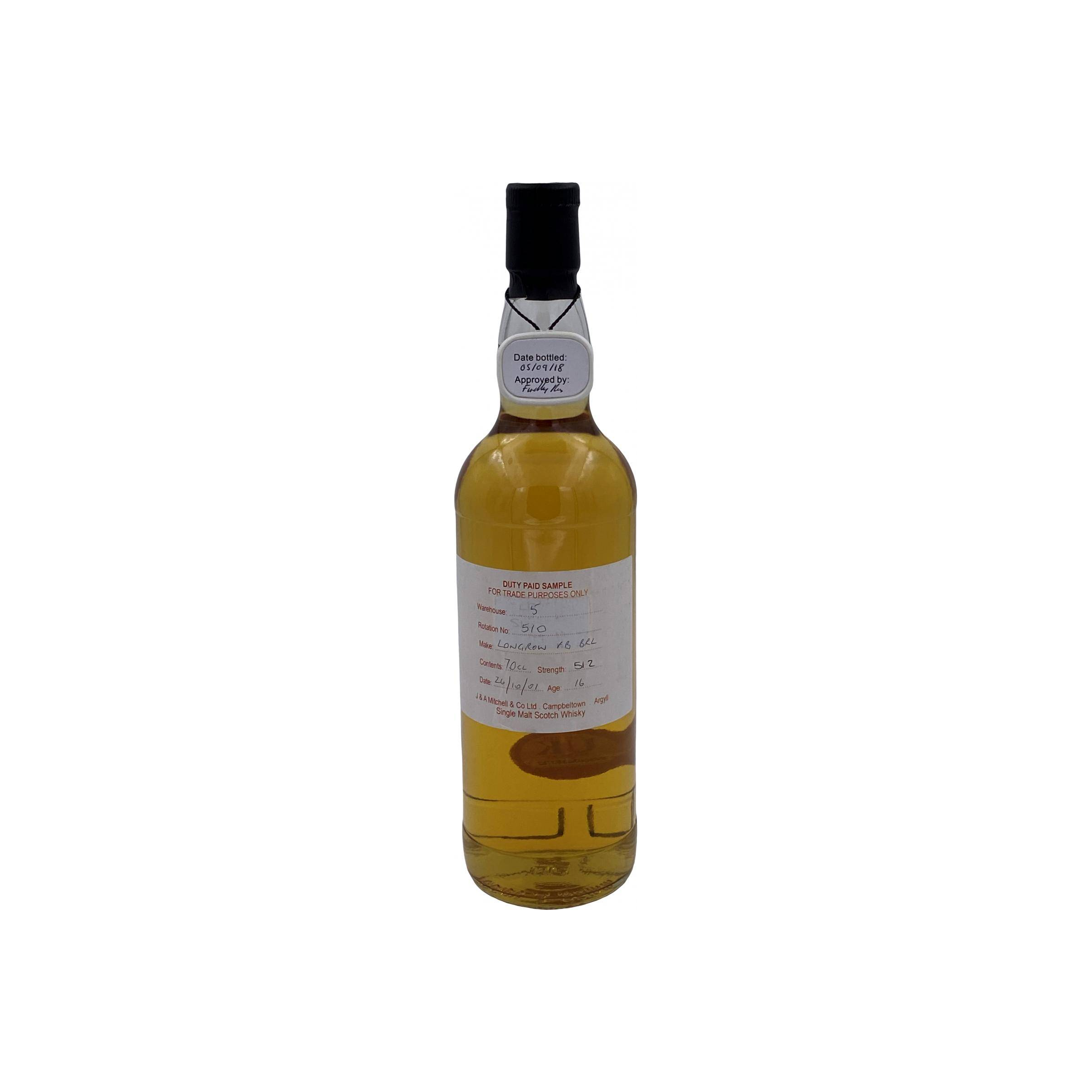 Longrow Duty Paid Sample - For Trade Purposes Only 2001 16 Years Single Malt Whisky