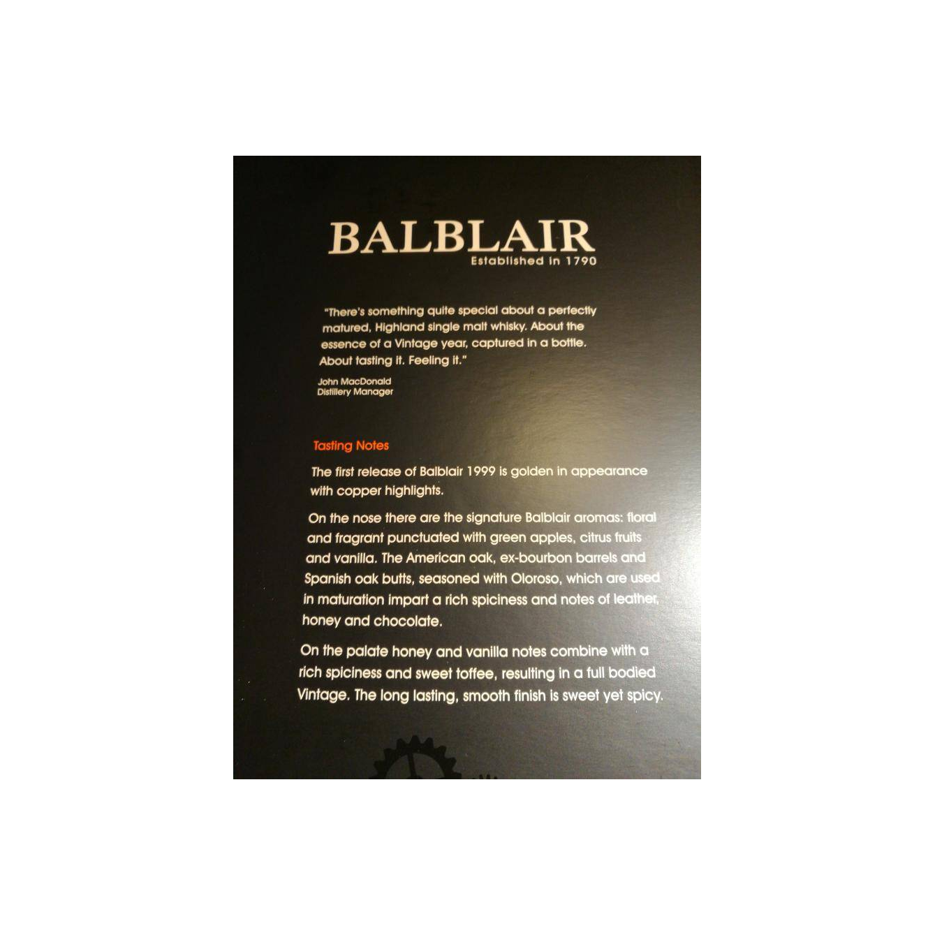 Balblair 1999 19 Years Single Malt Whisky 2