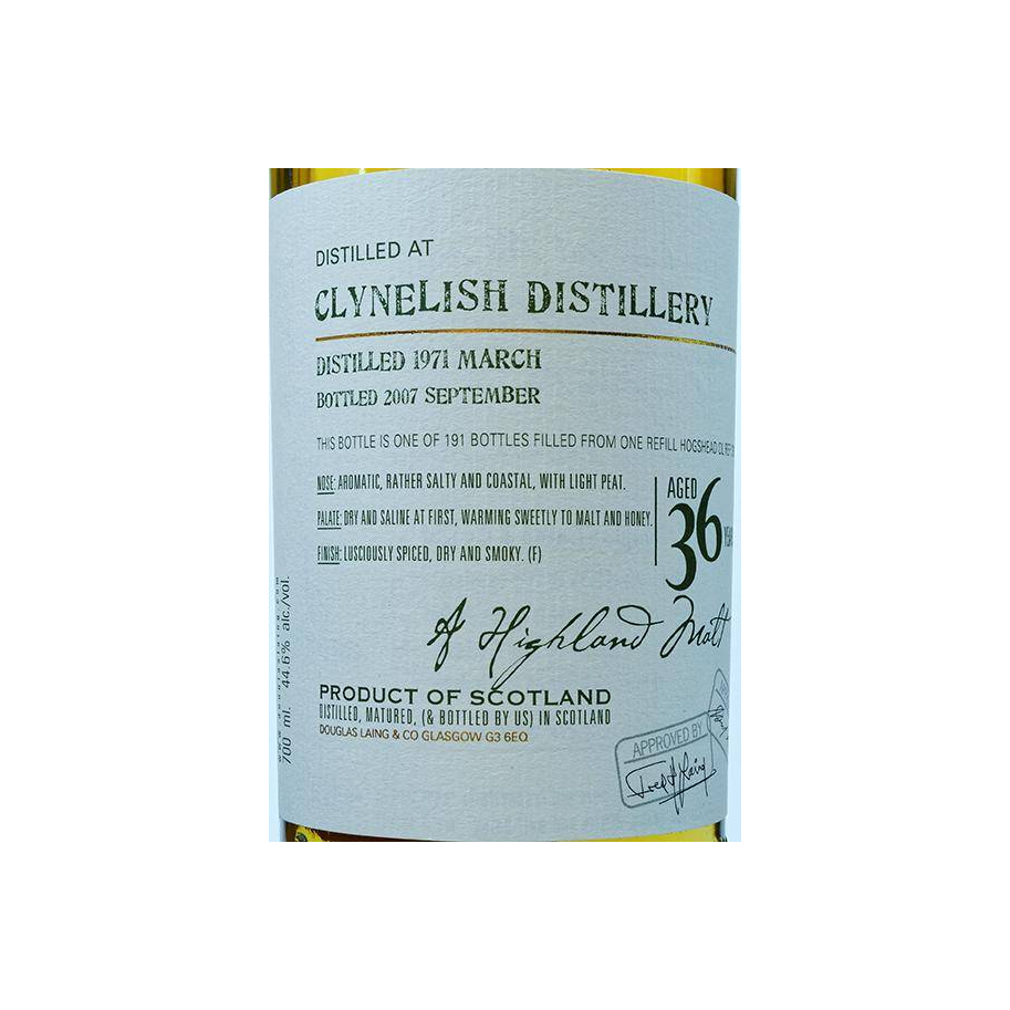 Clynelish Old Malt Cask 1971 36 Years Single Malt Whisky 2
