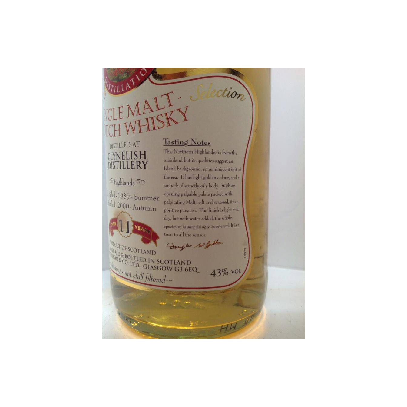 Clynelish McGibbon's Provenance 1989 11 Years Single Malt Whisky 3