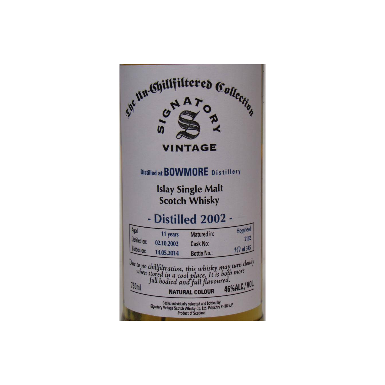 Bowmore The Un-Chillfiltered Collection 2002 11 Years Single Malt Whisky
