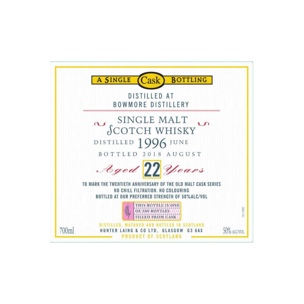 Bowmore 1996 22 Years Single Malt Whisky 2