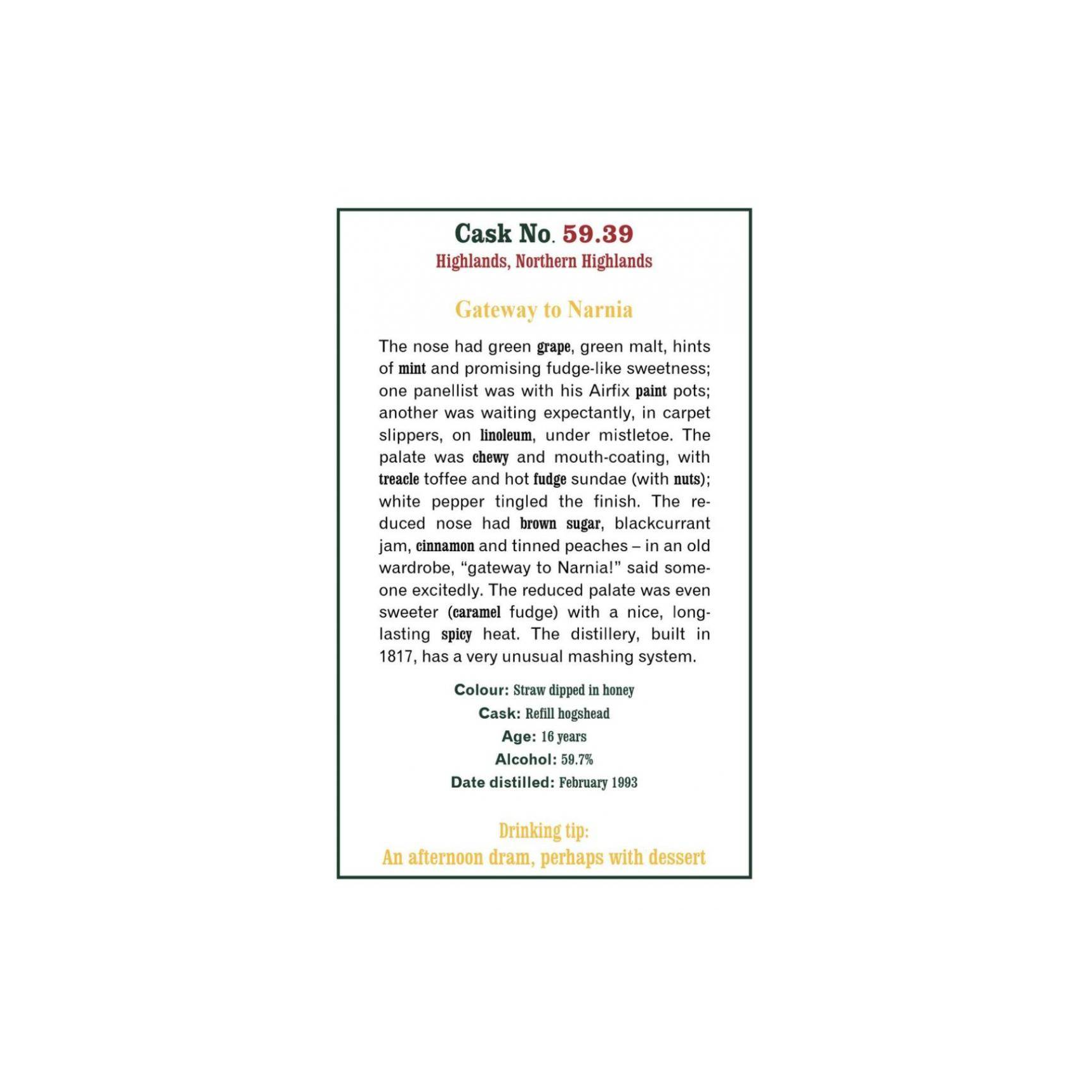 The Scotch Malt Whisky Society 1993 16 Years Single Malt Whisky