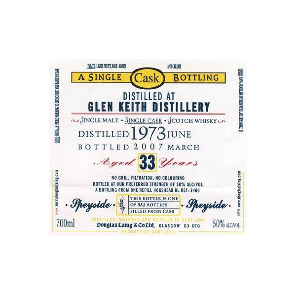 Glen Keith Old Malt Cask 1973 33 Years Single Malt Whisky 2