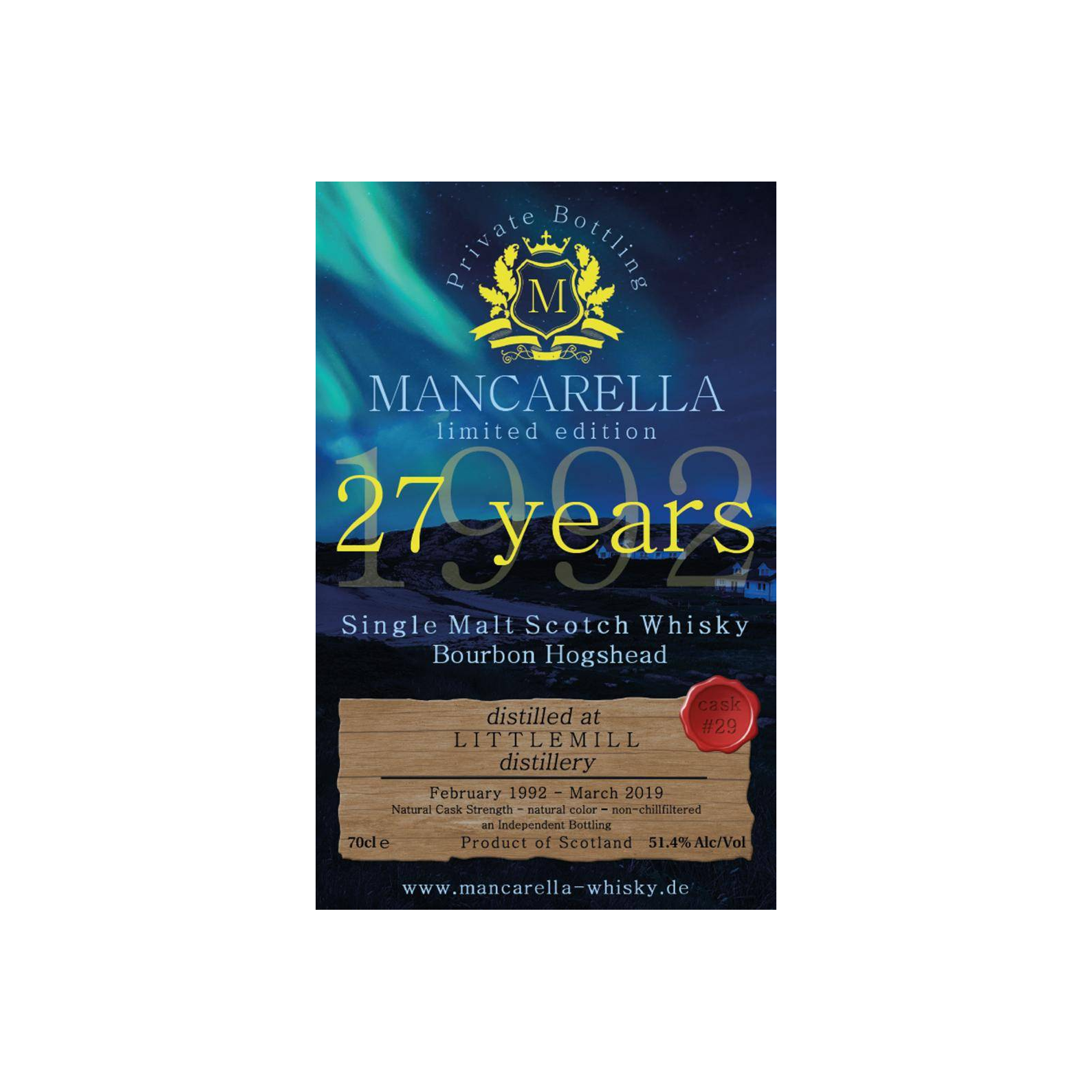 Littlemill Limited Edition 1992 27 Years Single Malt Whisky 3