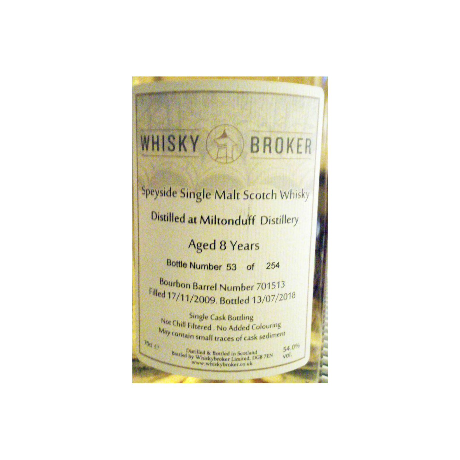 Miltonduff 2009 8 Years Single Malt Whisky 2