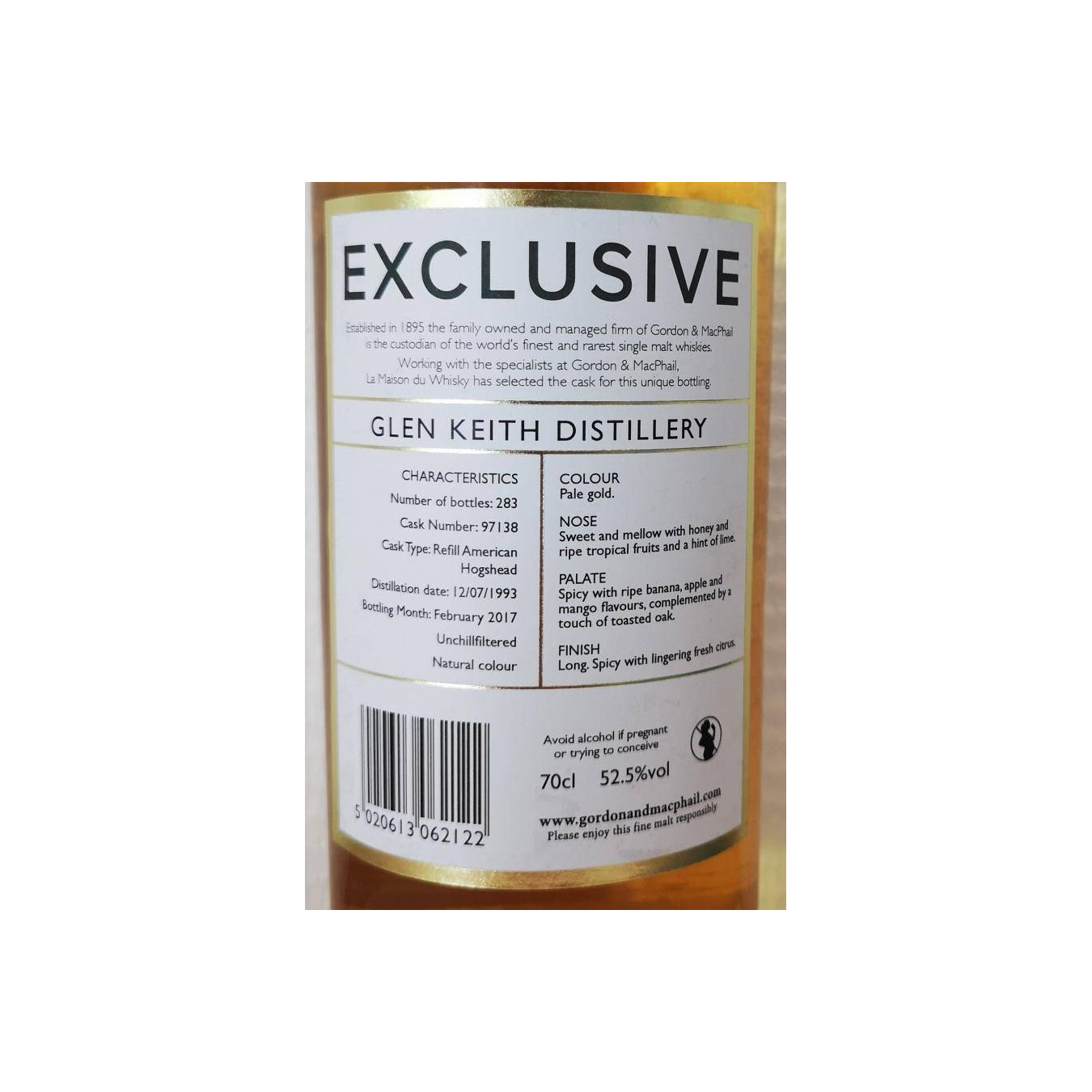 Glen Keith 1993 23 Years Single Malt Whisky 3