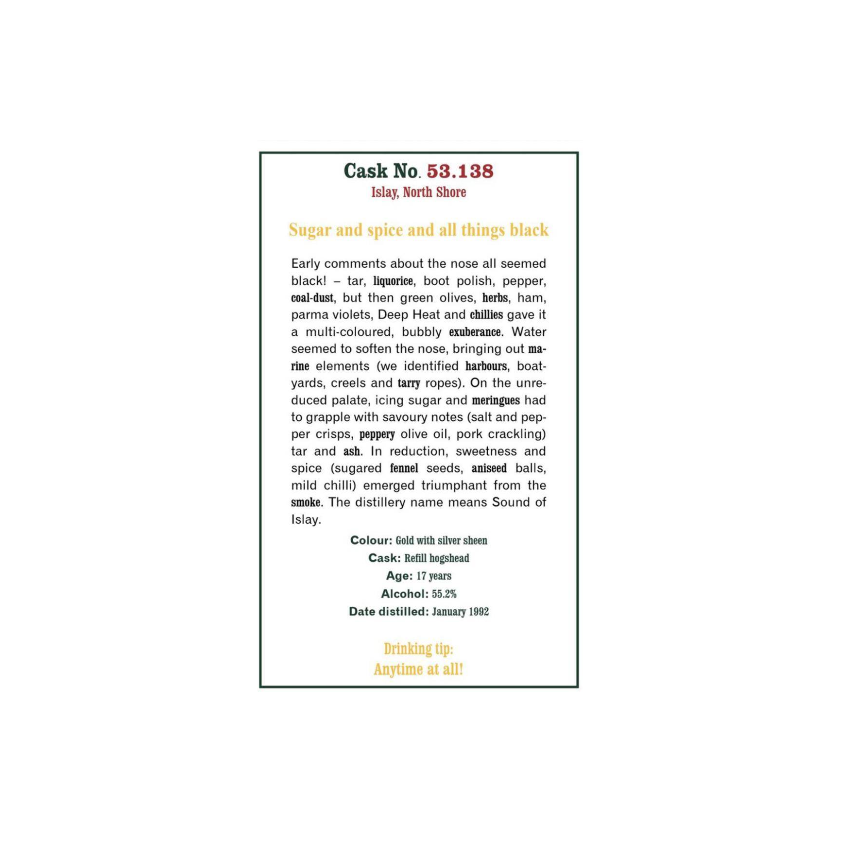 The Scotch Malt Whisky Society 1992 17 Years Single Malt Whisky