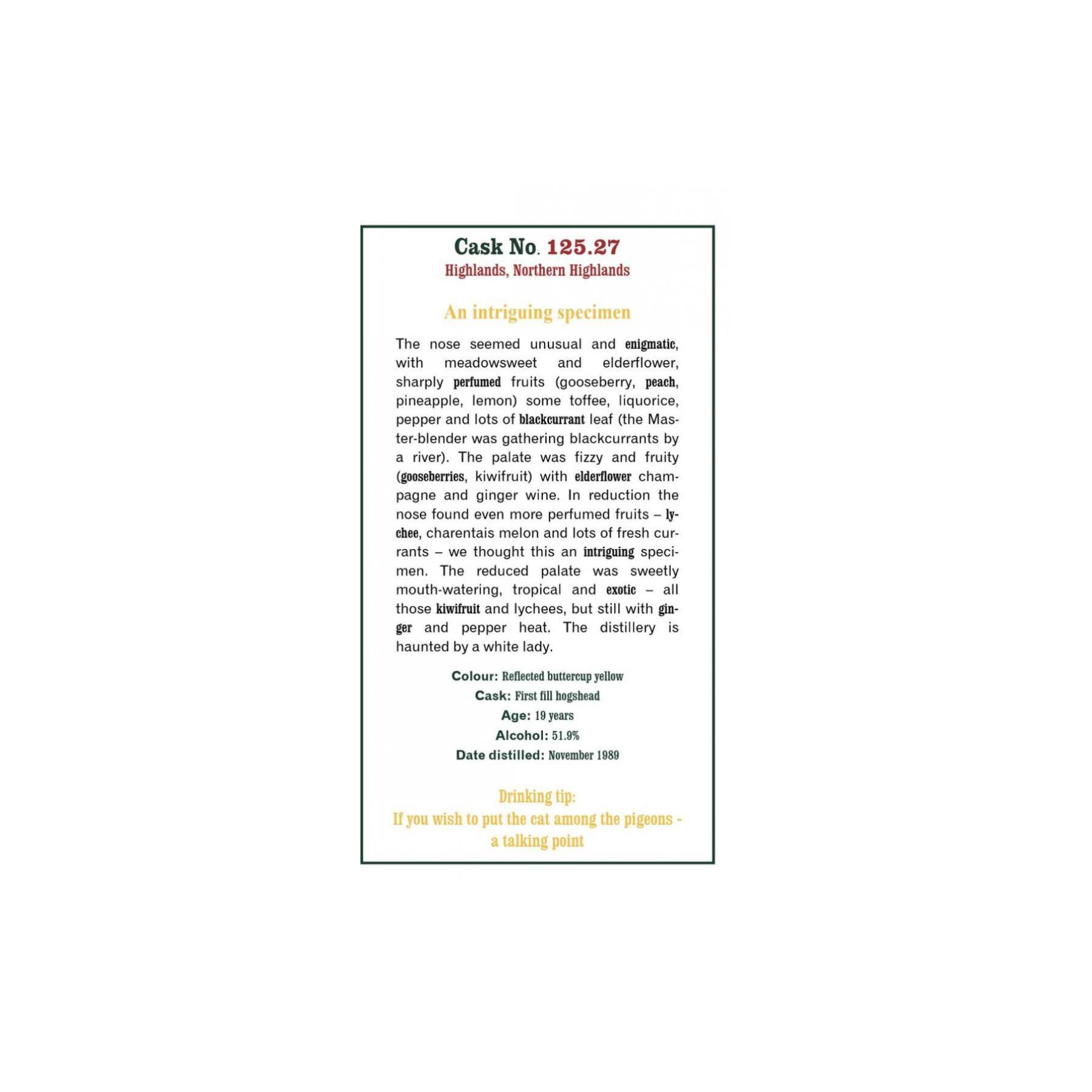 The Scotch Malt Whisky Society 1989 19 Years Single Malt Whisky