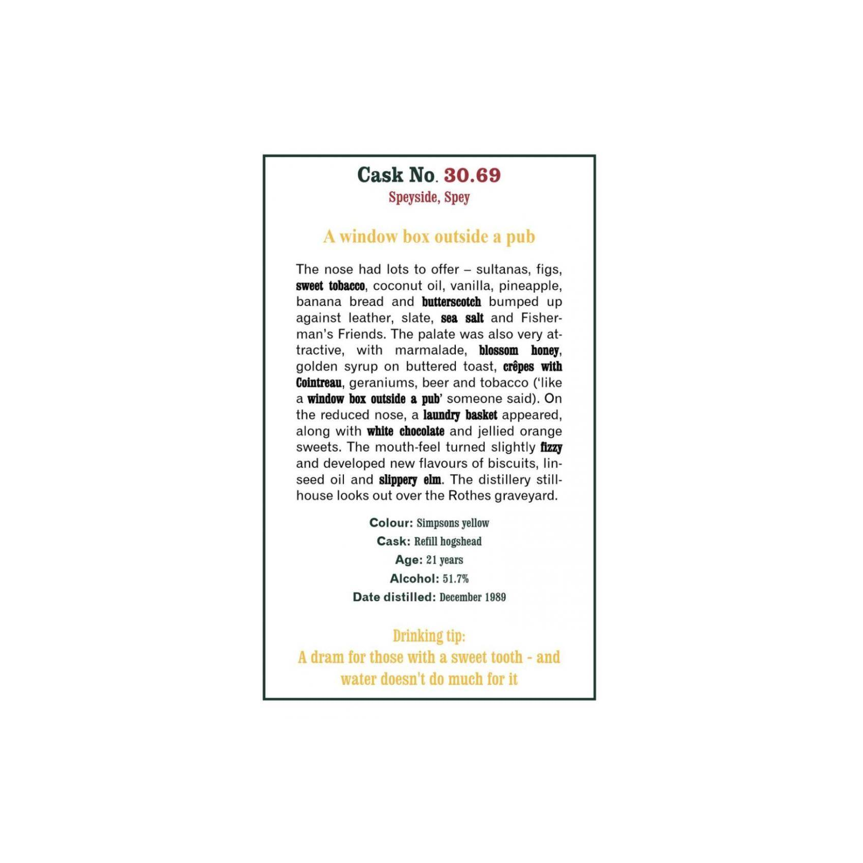 The Scotch Malt Whisky Society 1989 21 Years Single Malt Whisky