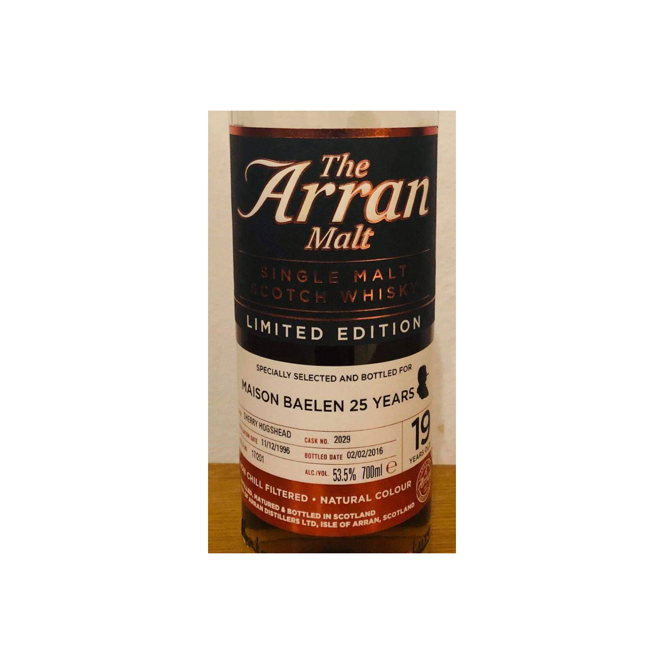 Arran Limited Edition 1996 19 Years Single Malt Whisky