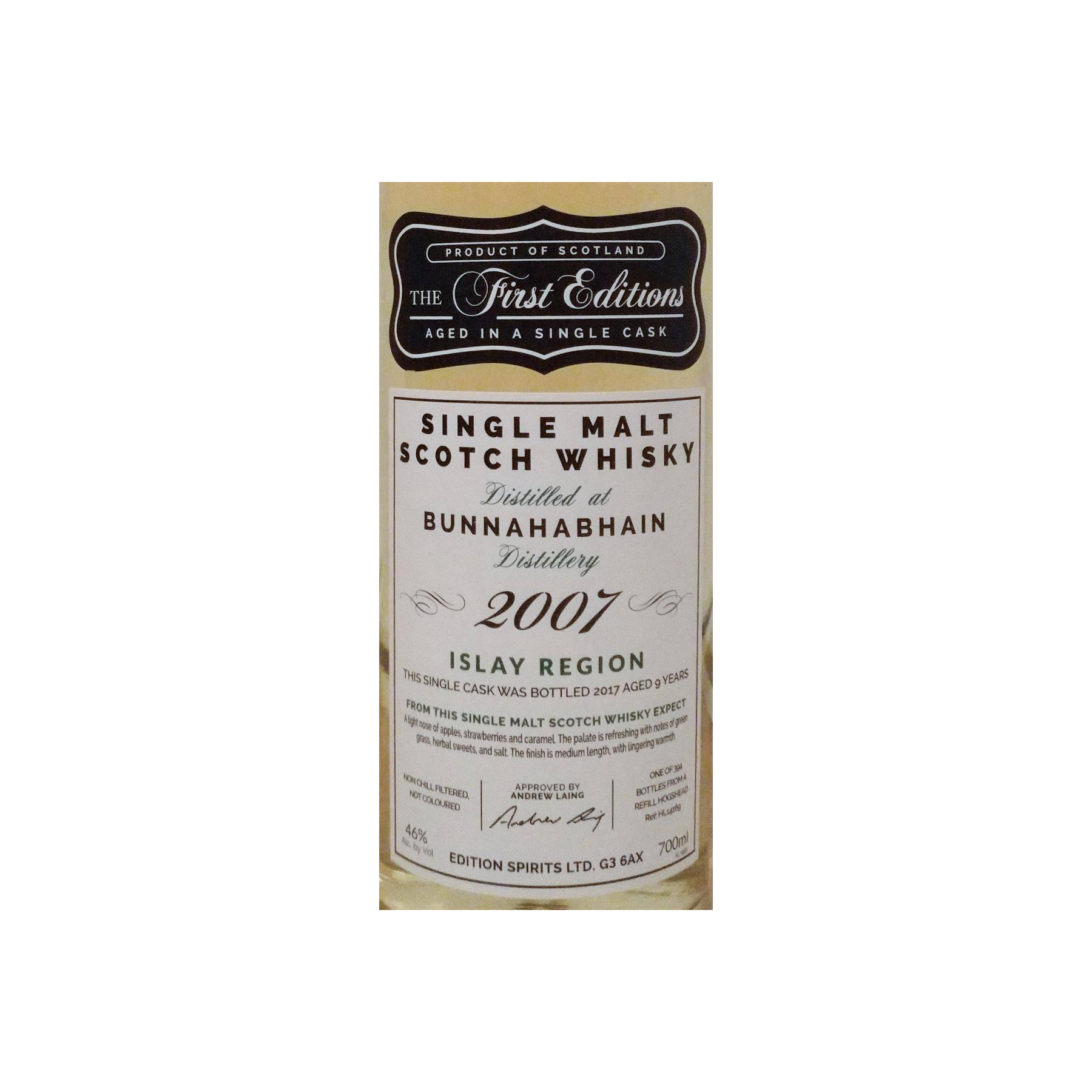Bunnahabhain The First Editions 2007 9 Years Single Malt Whisky 2