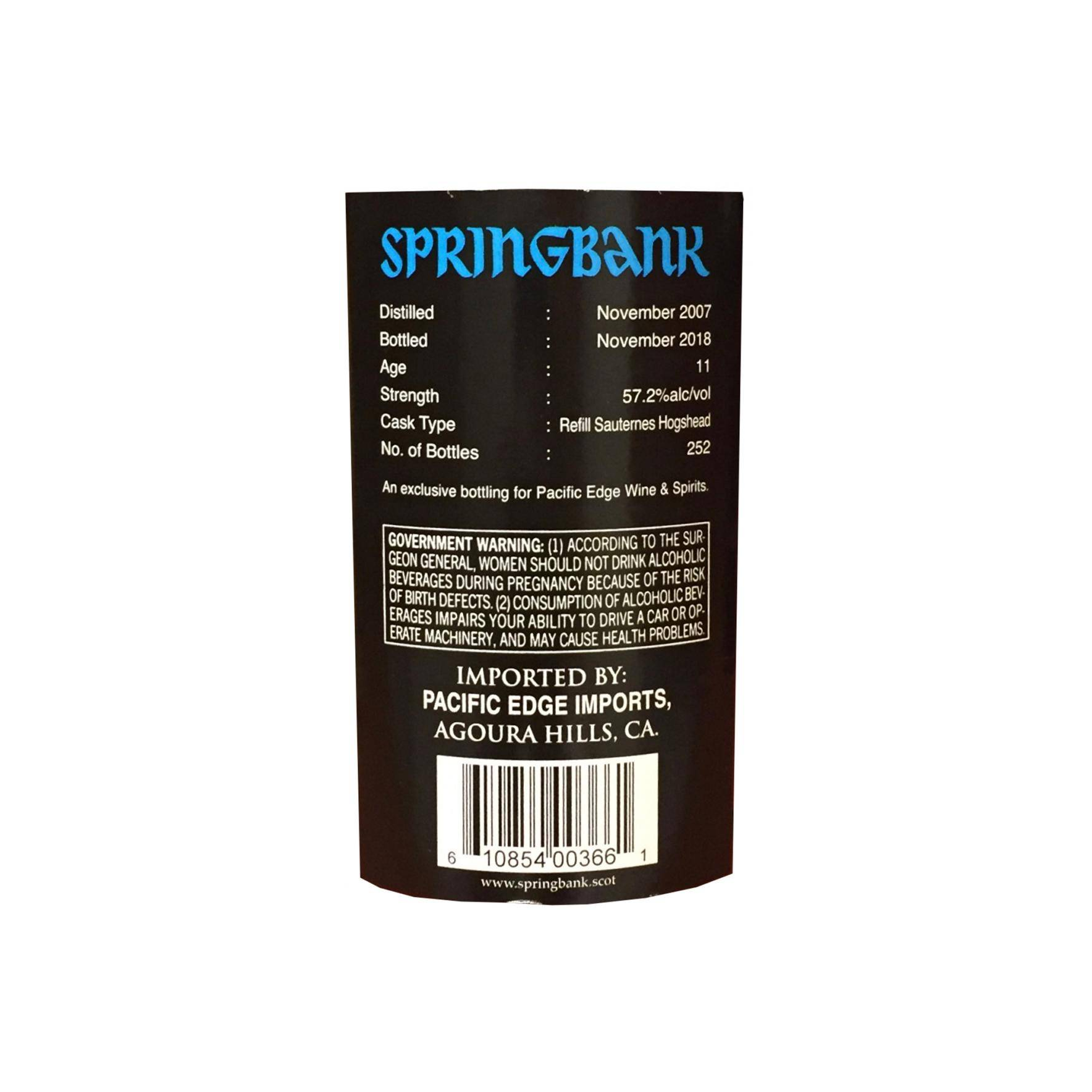 Springbank Single Cask 2007 11 Years Single Malt Whisky 2