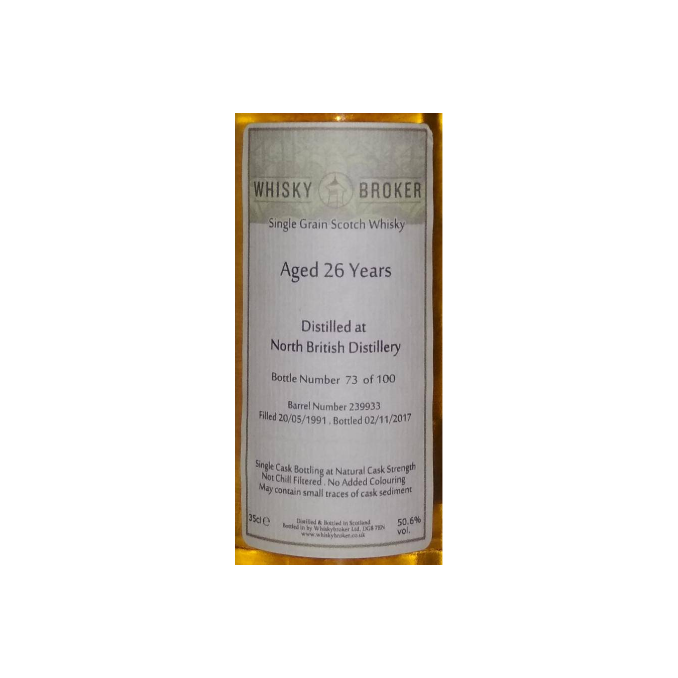 North British 1991 26 Years Single Grain Whisky 2