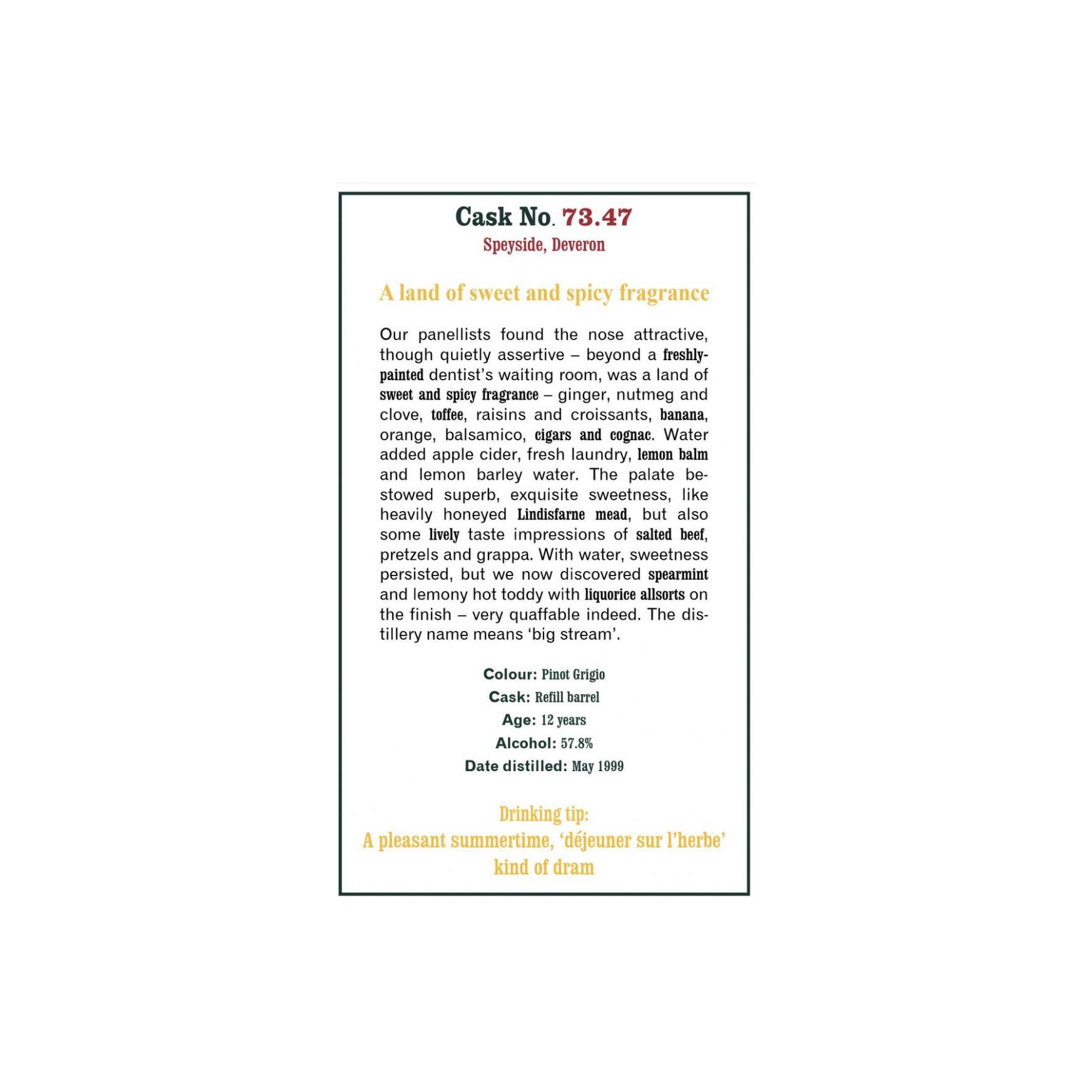 The Scotch Malt Whisky Society 1999 12 Years Single Malt Whisky